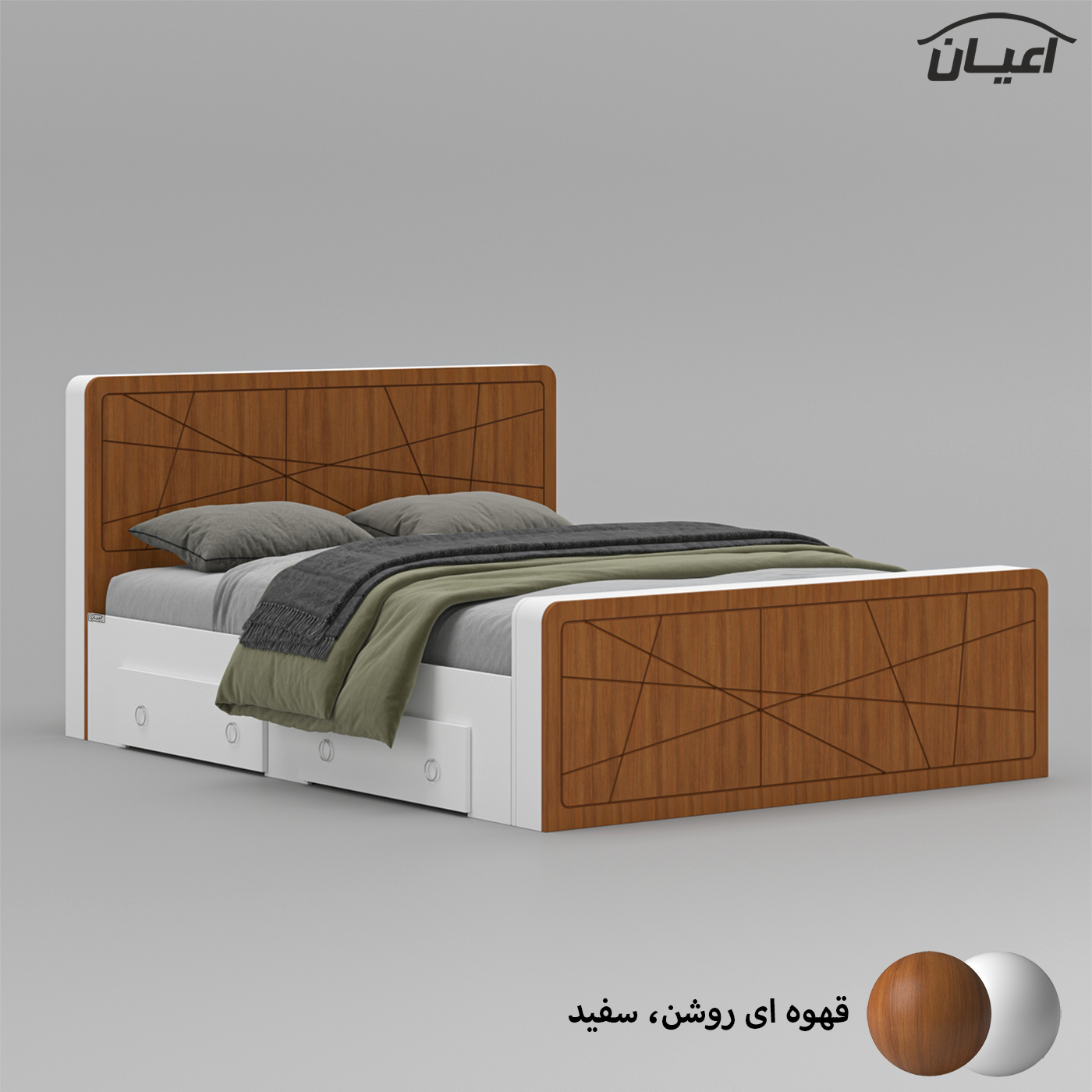 تخت خواب دونفره اعیان مدل FH709 سایز 160x200 سانتی متر