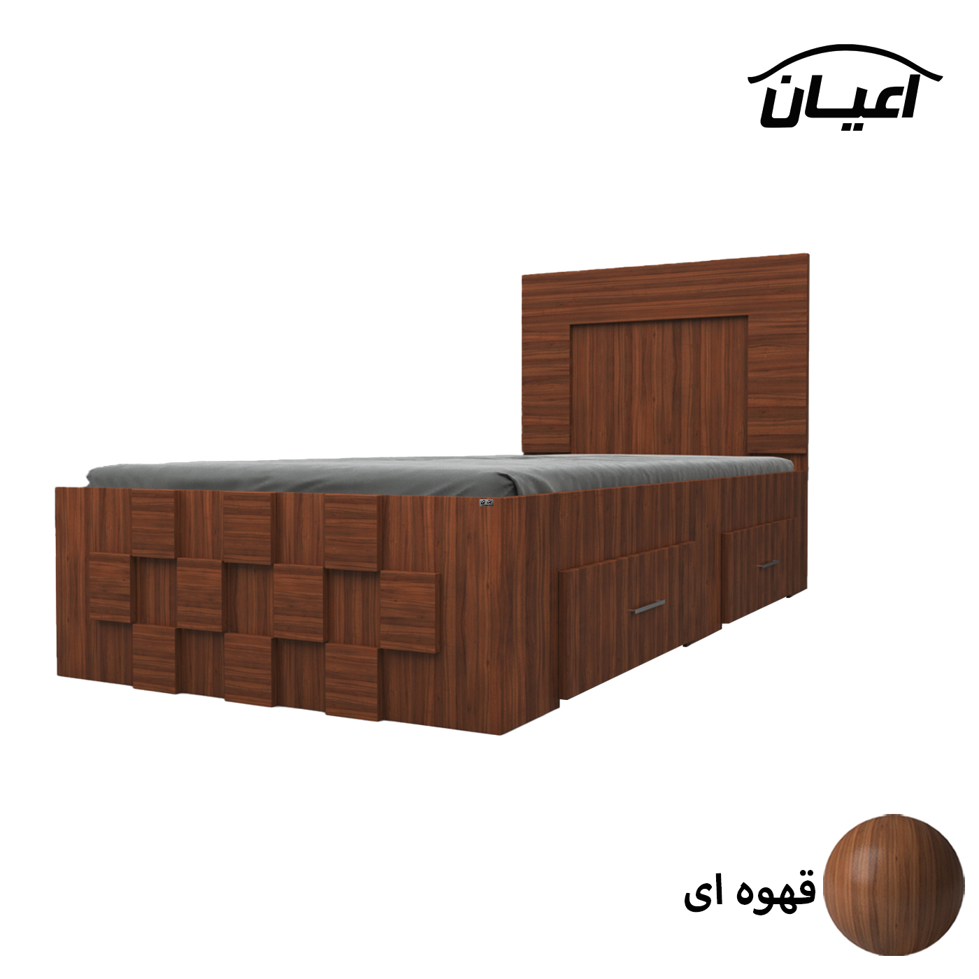 تخت خواب اعیان مدل FH614 یکنفره سایز 90x200 سانتی متر