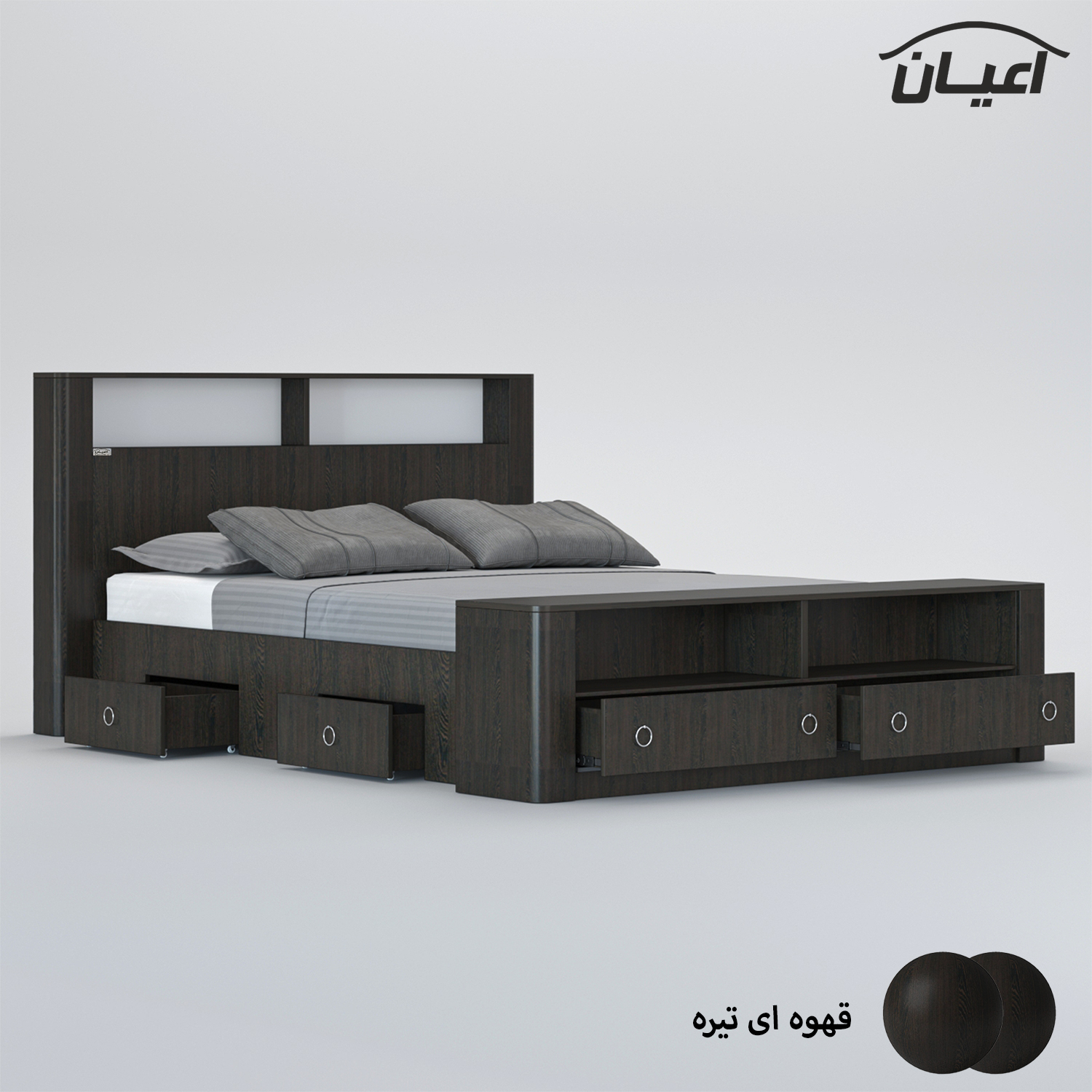 تخت خواب دونفره اعیان مدل FH822 سایز 160x200 سانتی متر