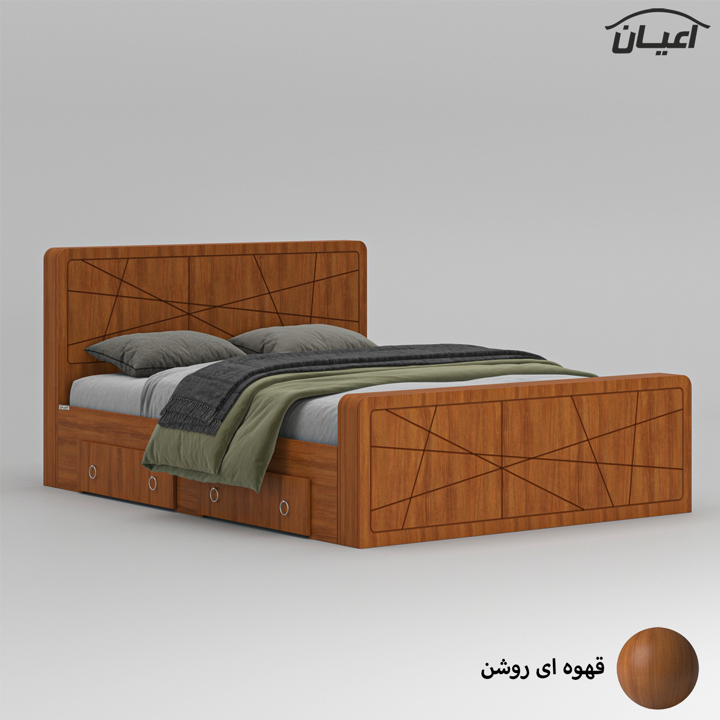 تخت خواب دونفره اعیان مدل FH709 سایز 160x200 سانتی متر