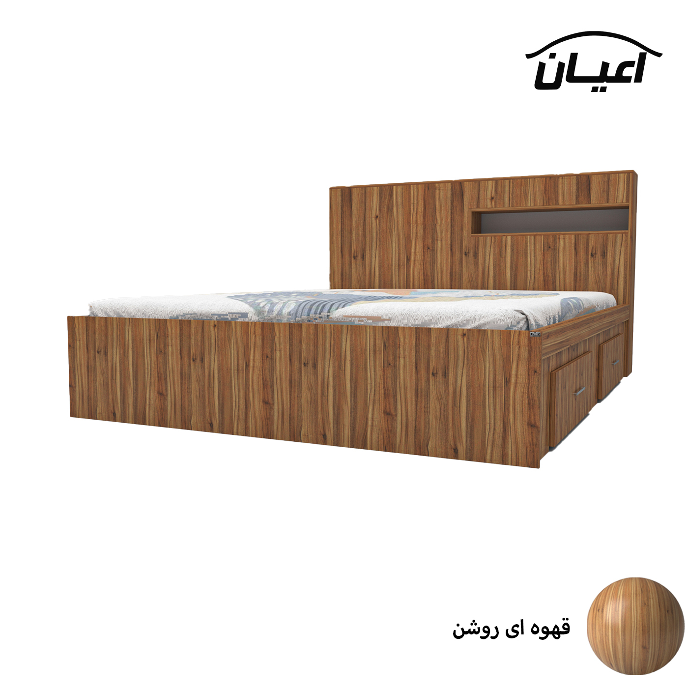 تخت خواب دونفره اعیان مدل FH619 سایز 160x200 سانتی متر