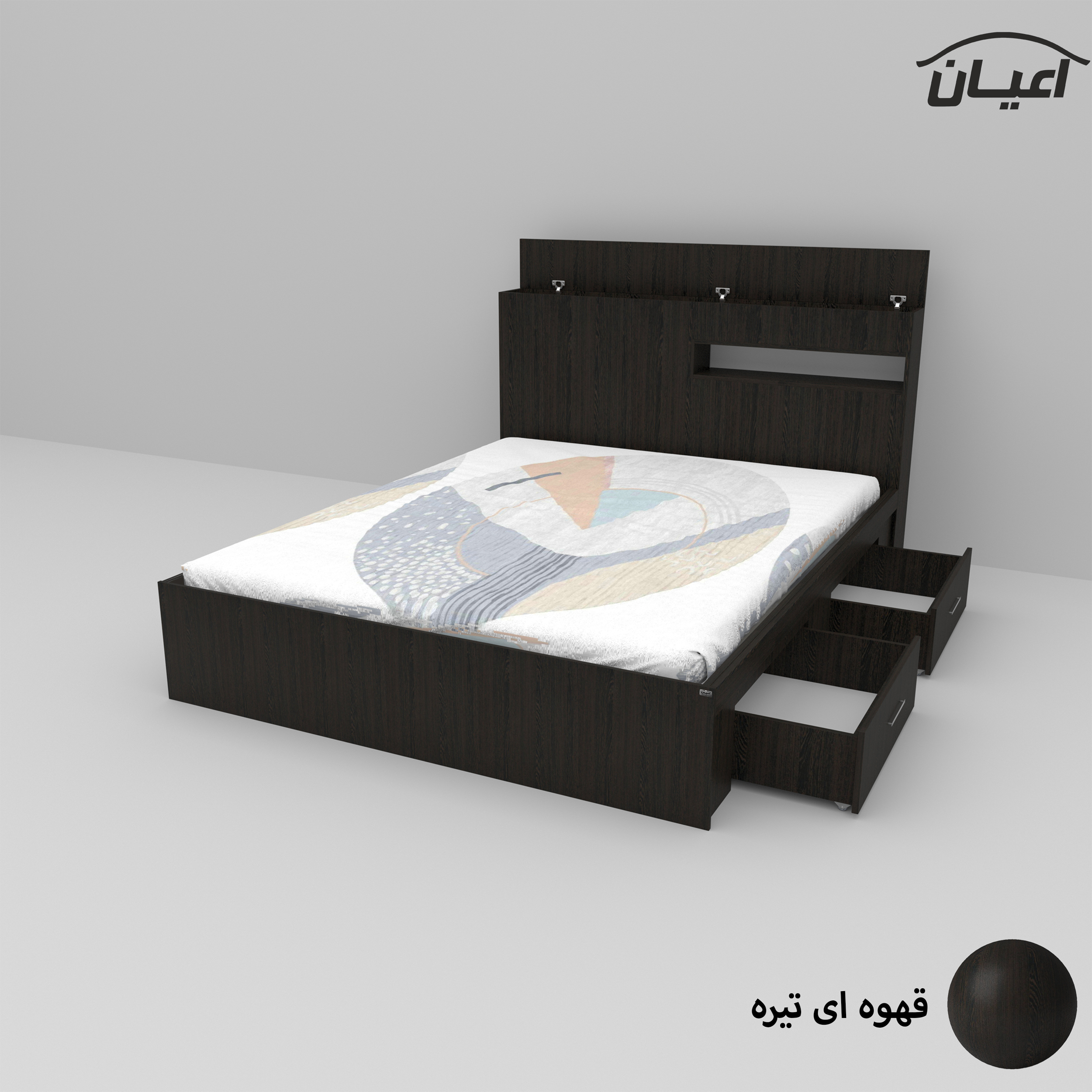 تخت خواب دونفره اعیان مدل FH619 سایز 160x200 سانتی متر