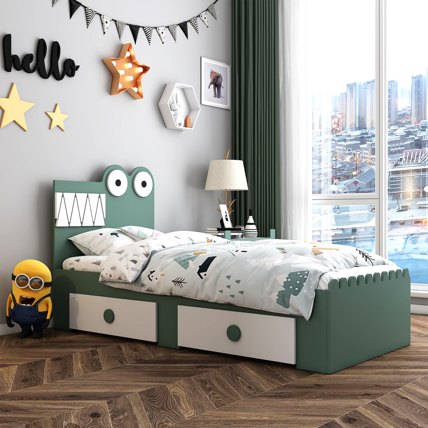 تخت خواب نوجوان اعیان مدل FH839 سایز 80x180 سانتی متر