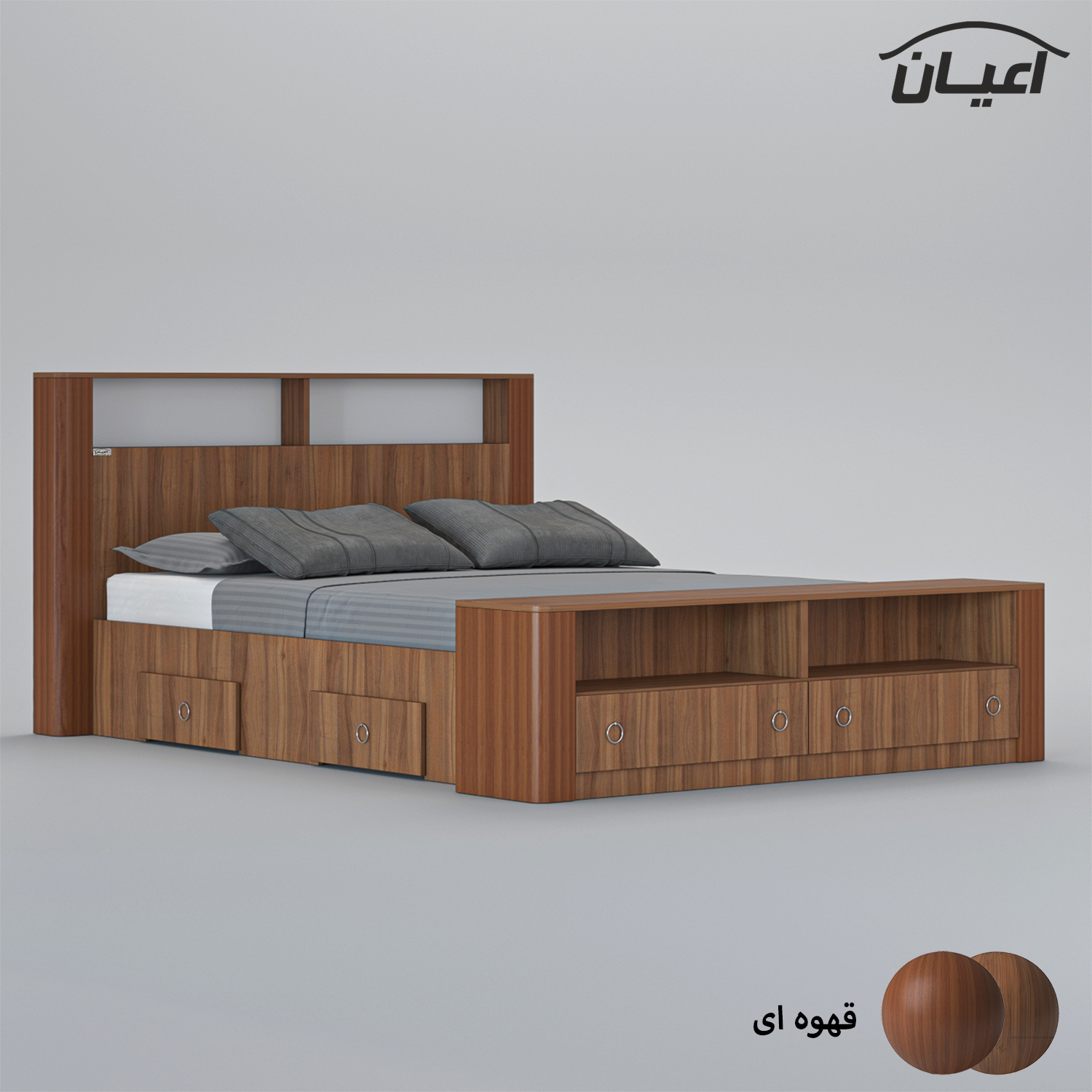 تخت خواب دونفره اعیان مدل FH822 سایز 160x200 سانتی متر