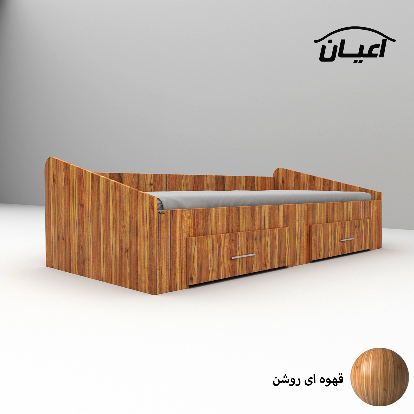 تخت خواب یک نفره اعیان مدل FH613 سایز 80x180 سانتی متر