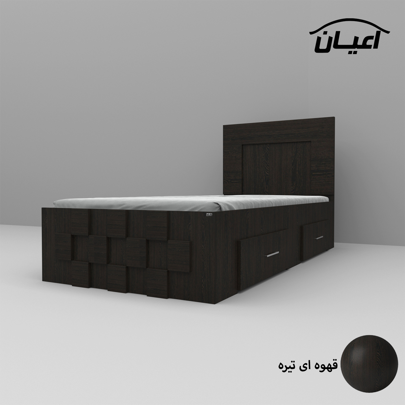 تخت خواب اعیان مدل FH614 یکنفره سایز 90x200 سانتی متر
