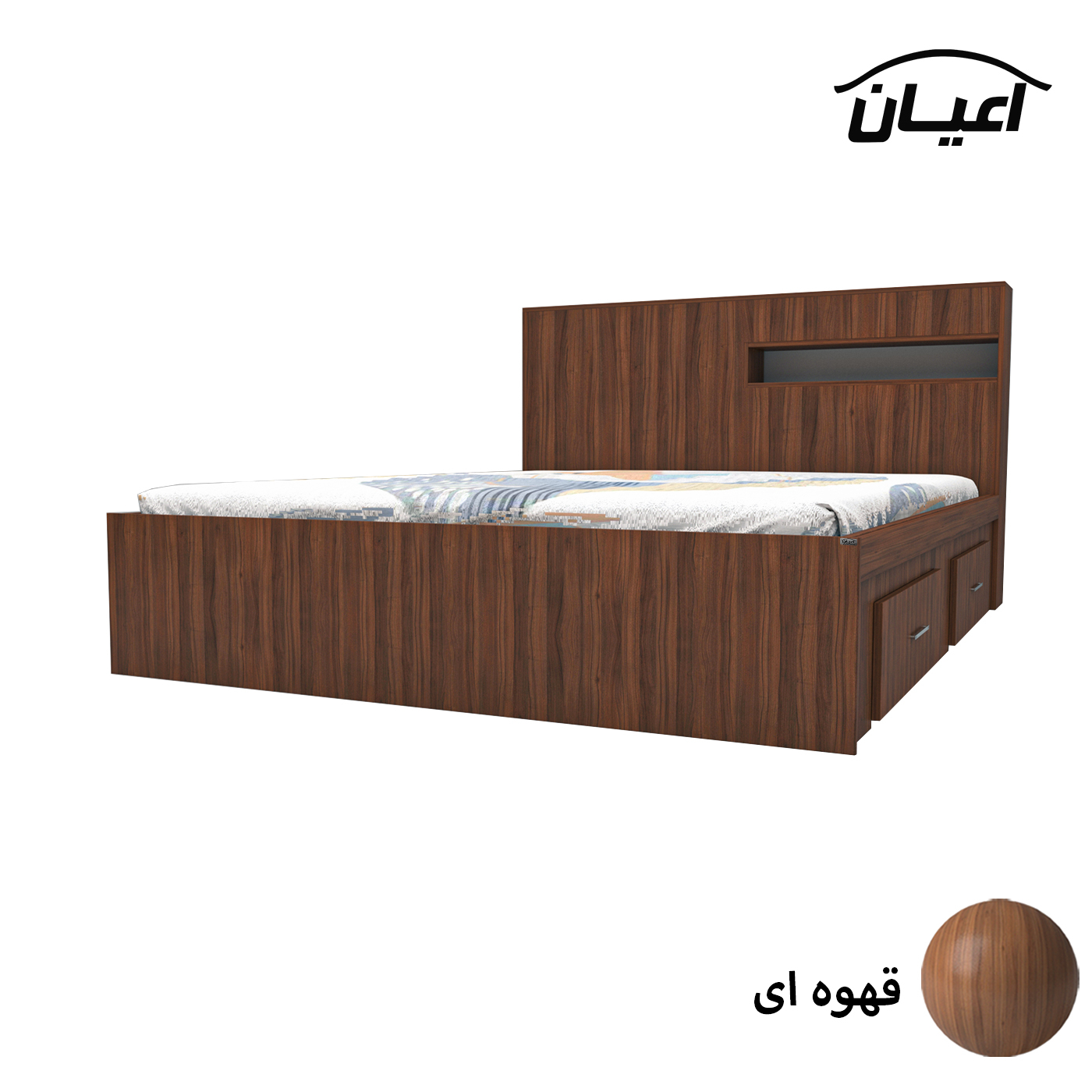 تخت خواب دونفره اعیان مدل FH619 سایز 160x200 سانتی متر