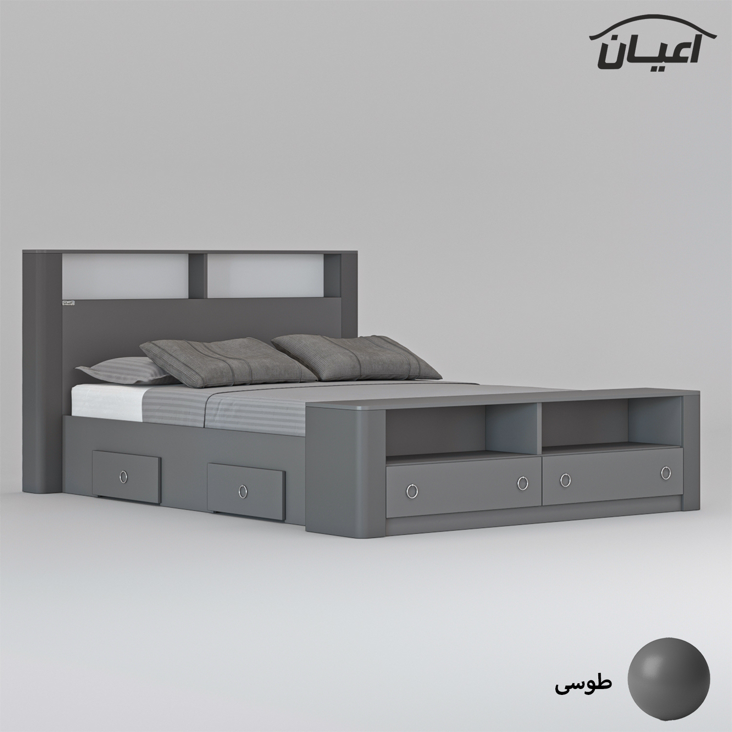 تخت خواب دونفره اعیان مدل FH822 سایز 160x200 سانتی متر