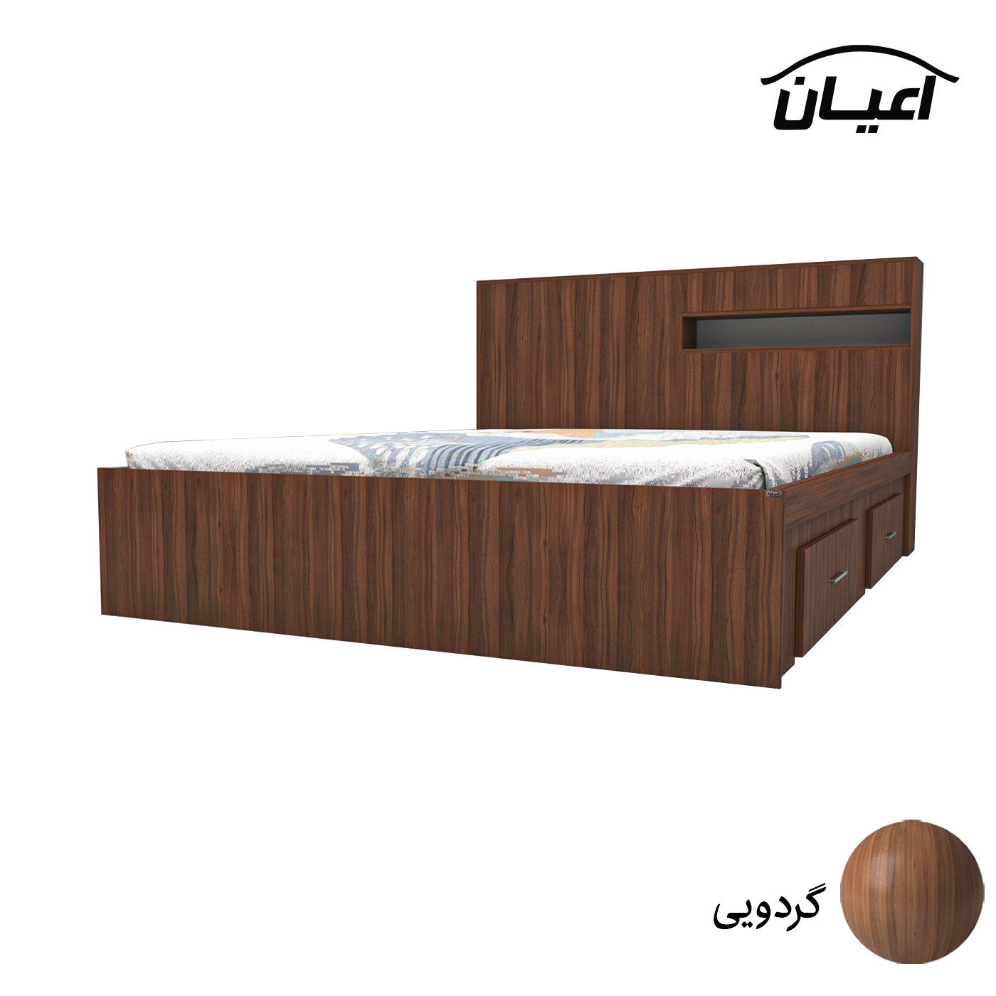 تخت خواب دونفره اعیان مدل FH619 سایز 160x200 سانتی متر