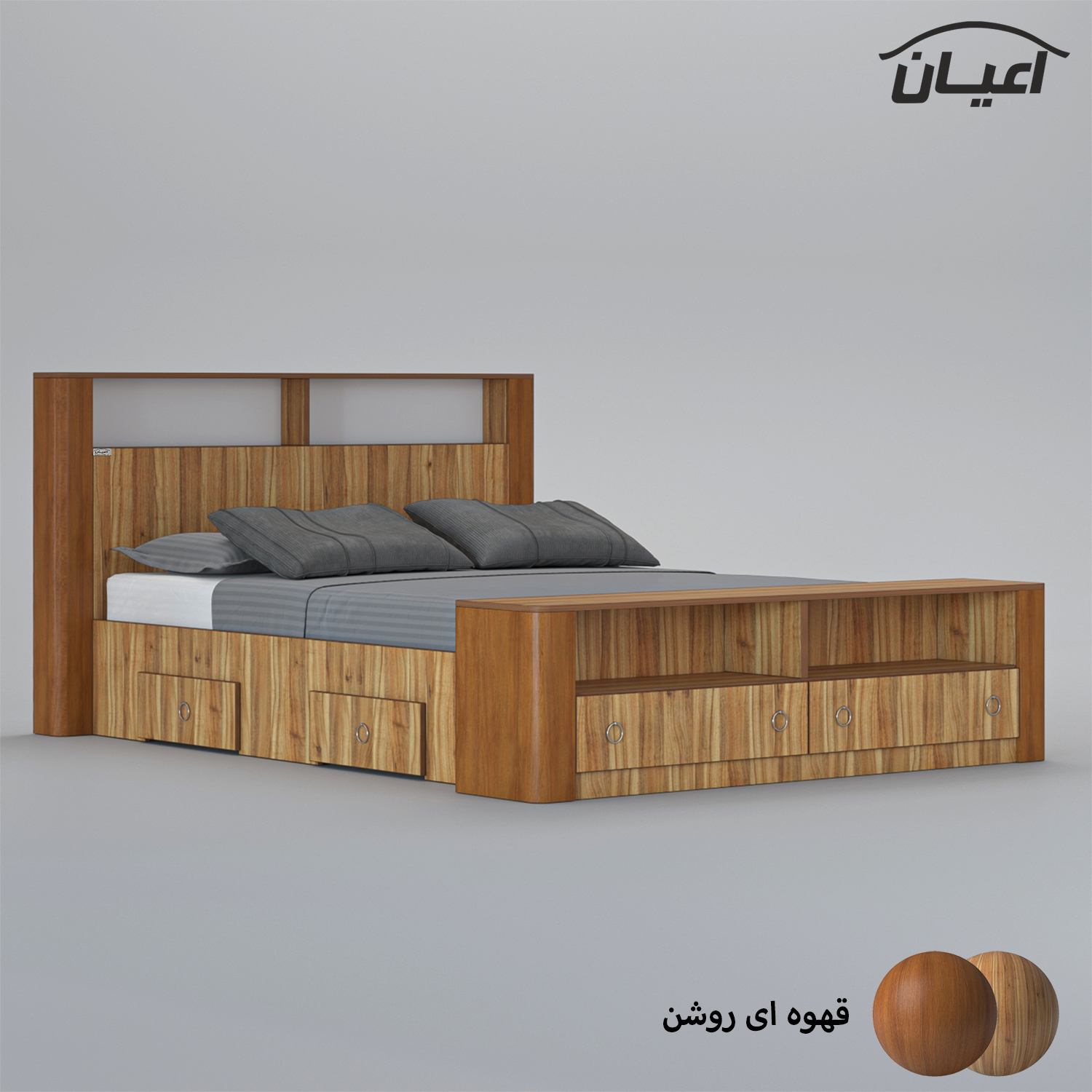 تخت خواب دونفره اعیان مدل FH822 سایز 160x200 سانتی متر