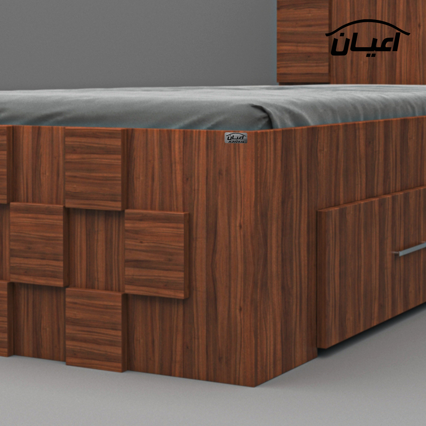 تخت خواب اعیان مدل FH614 یکنفره سایز 90x200 سانتی متر