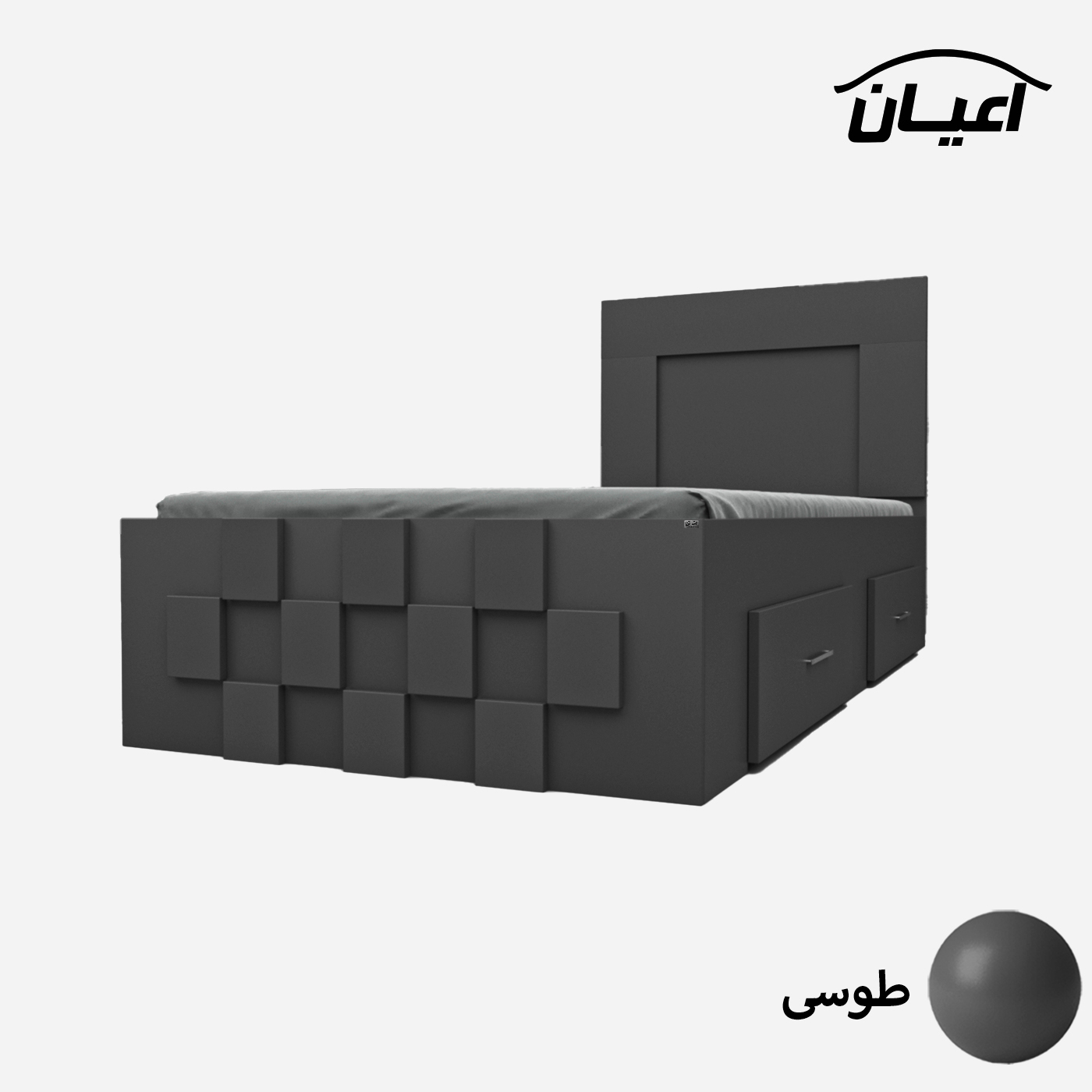 تخت خواب اعیان مدل FH614 یکنفره سایز 90x200 سانتی متر
