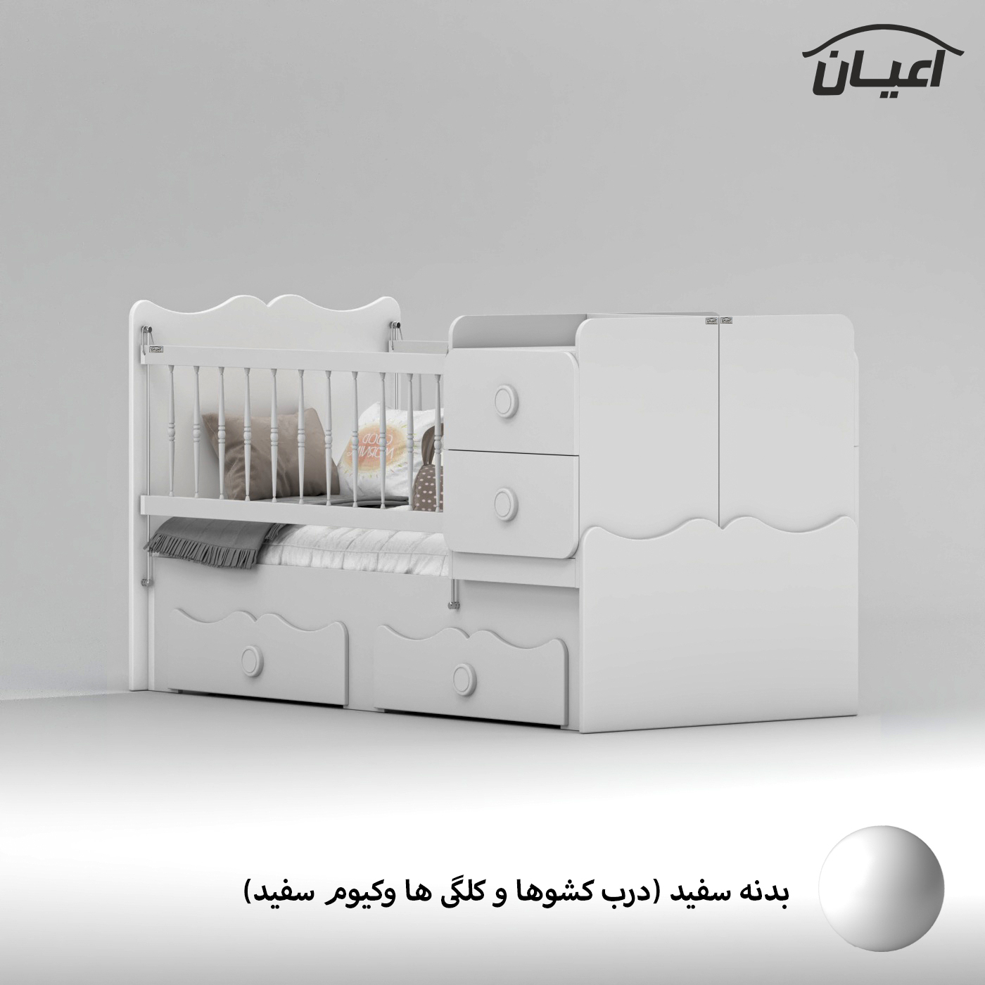 تختخواب کودک اعیان مدل FH890 سایز 180 × 80