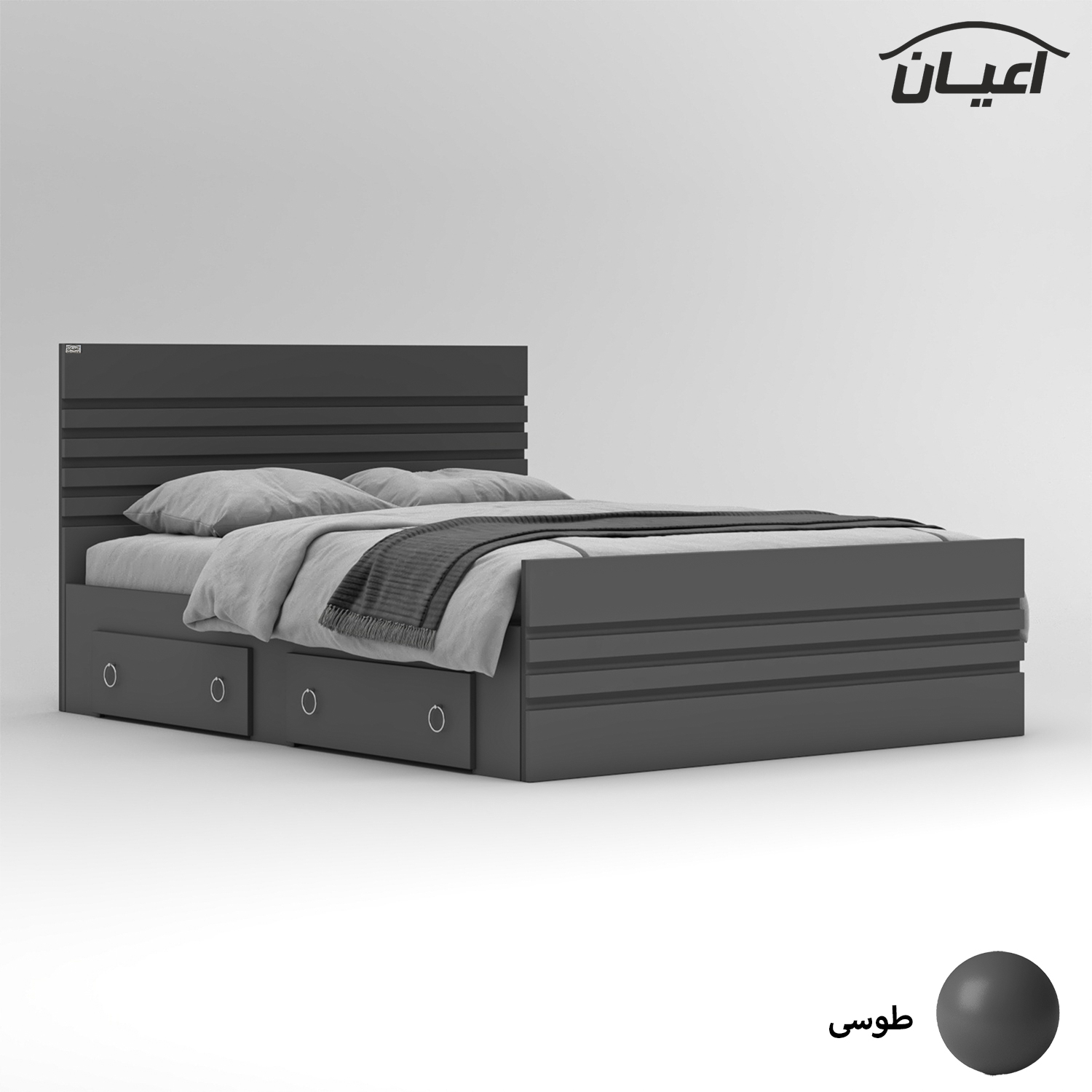 تخت خواب ملامینه دو نفره اعیان مدل FH860 سایز 160x200 سانتی متر