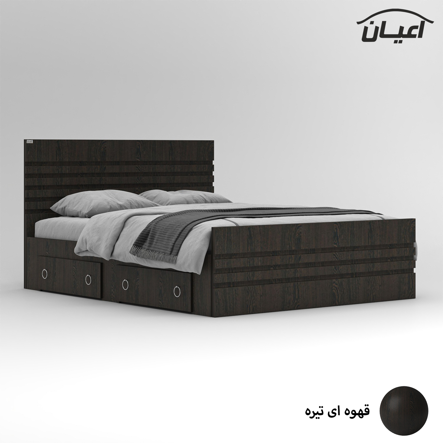 تخت خواب ملامینه دو نفره اعیان مدل FH860 سایز 160x200 سانتی متر