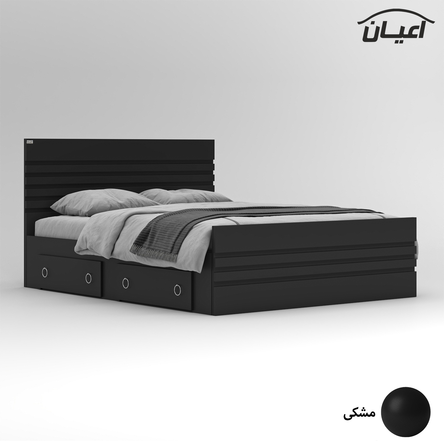 تخت خواب ملامینه دو نفره اعیان مدل FH860 سایز 160x200 سانتی متر