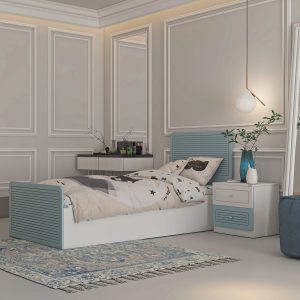 تخت خواب ملامینه یک نفره اعیان مدل FH815 سایز 90×200 سانتی متر مجموعه دو عددی
