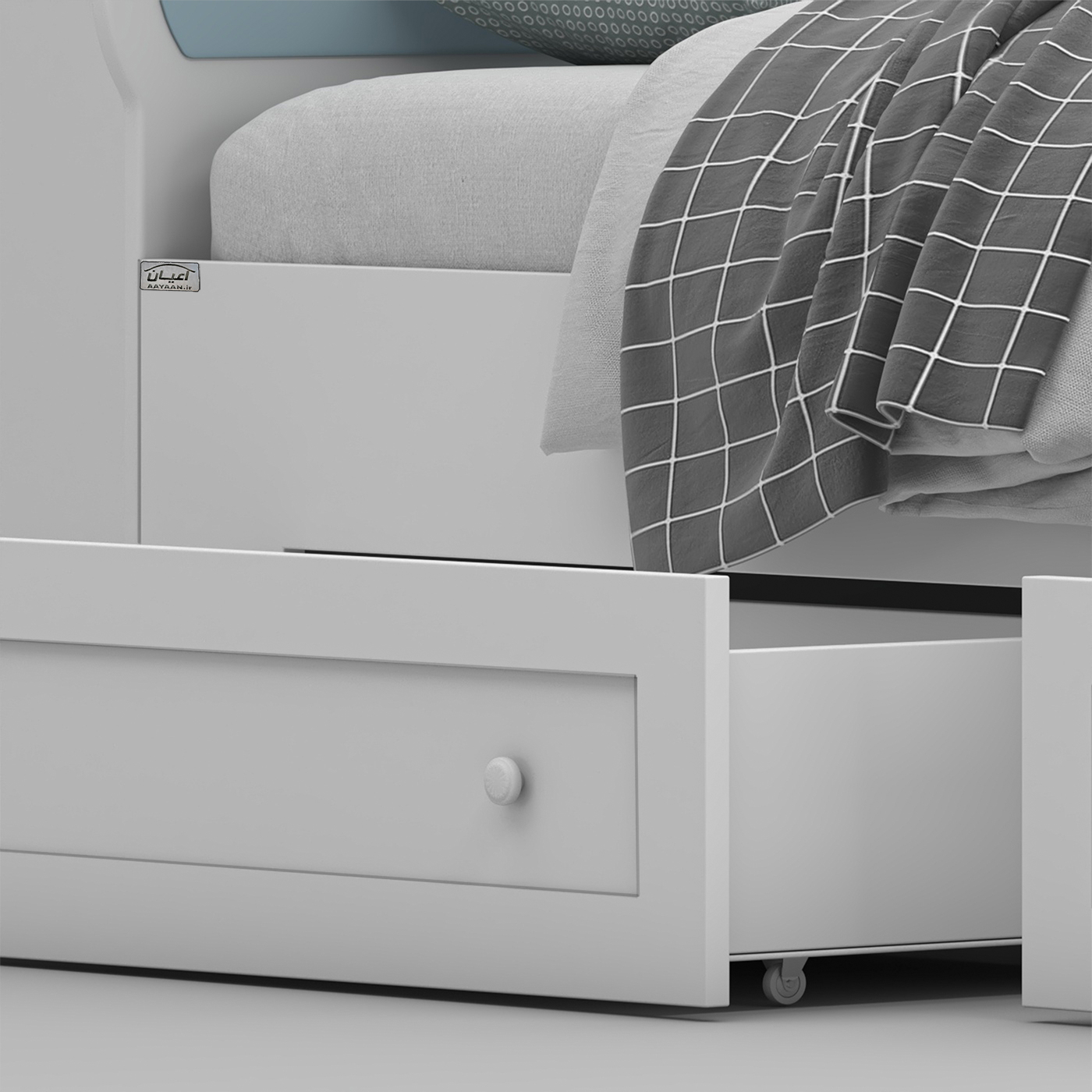 تخت خواب ملامینه نوجوان اعیان مدل FH935 سایز 80x180 سانتی متر