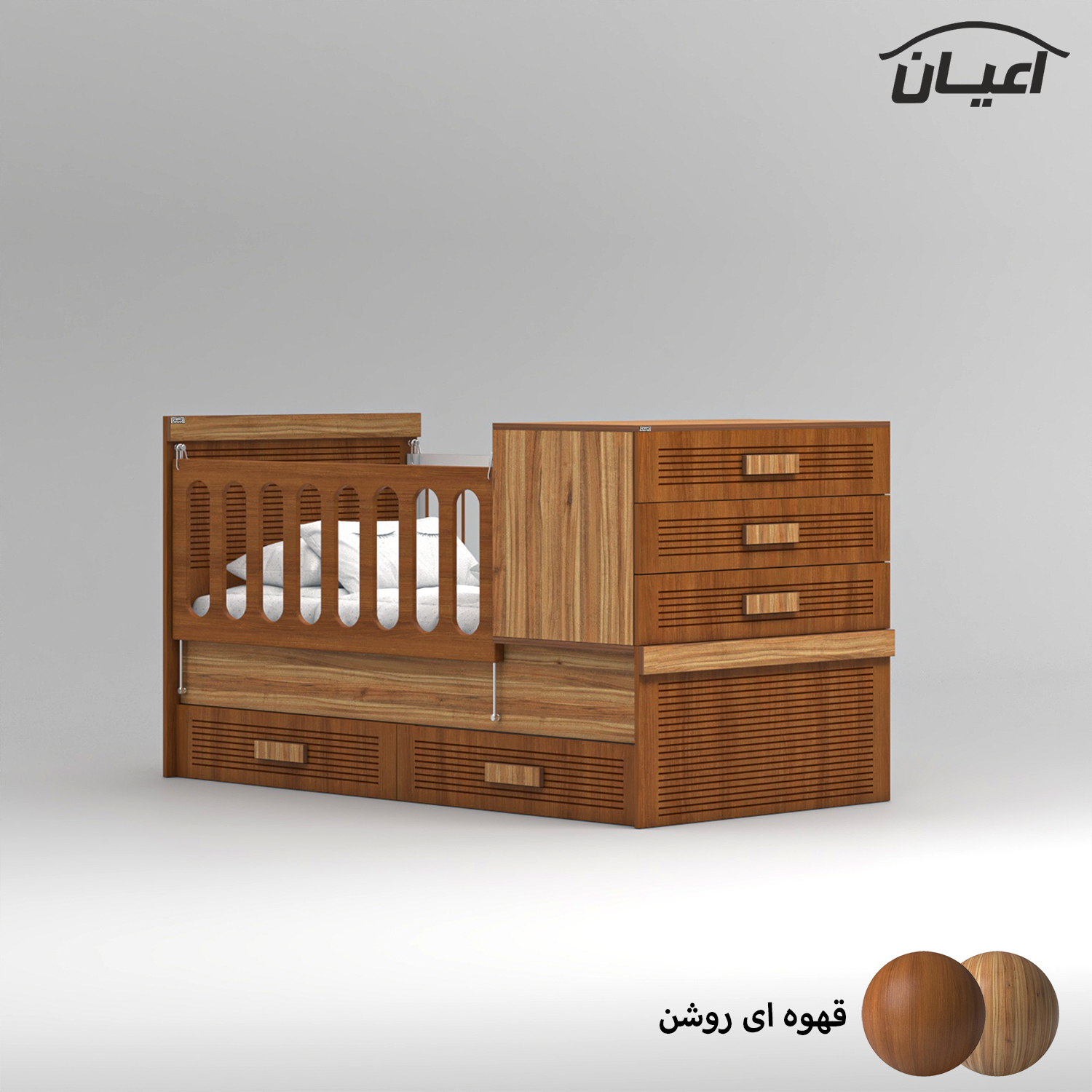 تختخواب کودک اعیان مدل FH902 سایز 180×80 سانتی متر