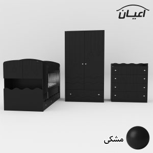 سرویس تخت و کمد کودک و نوزاد اعیان مدل FH594 مجموعه سه عددی