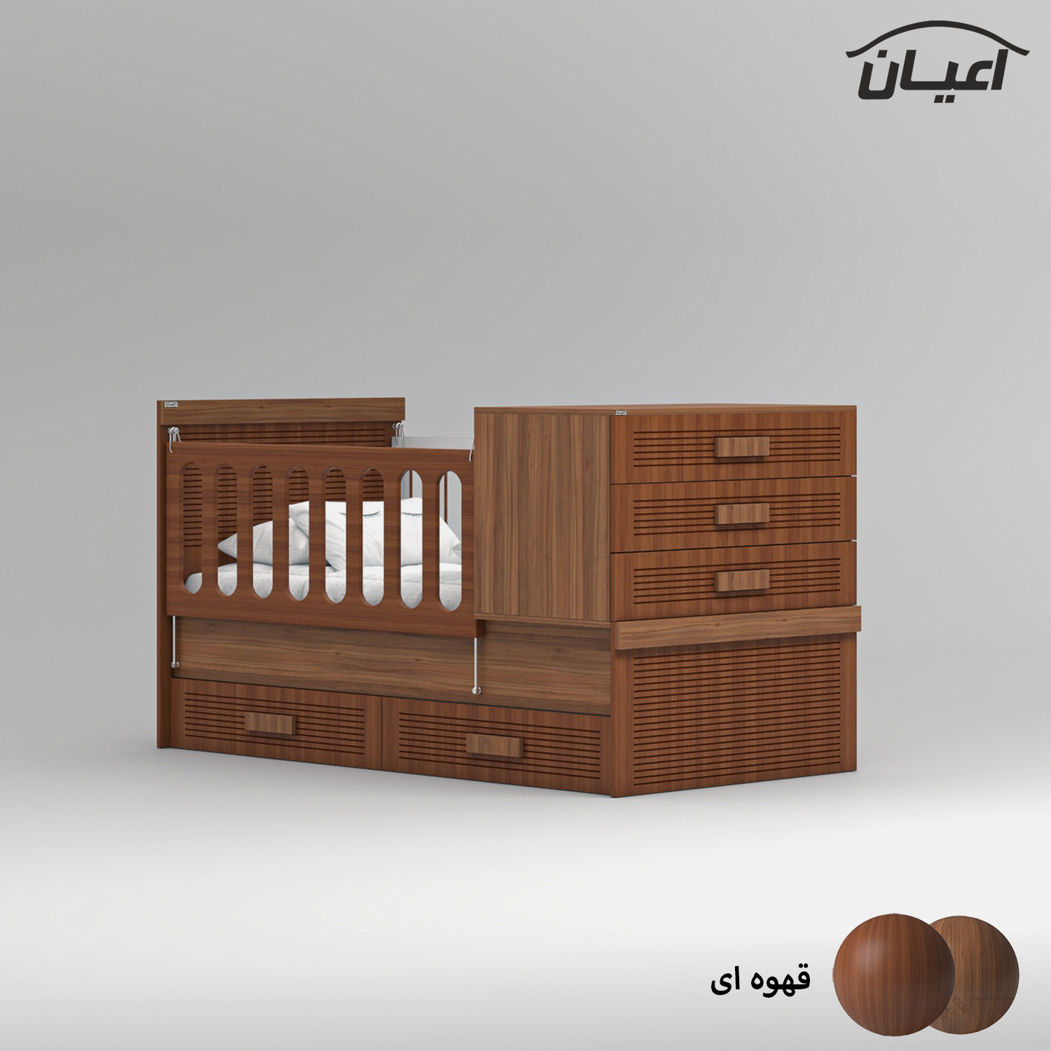 تختخواب کودک اعیان مدل FH902 سایز 180×80 سانتی متر