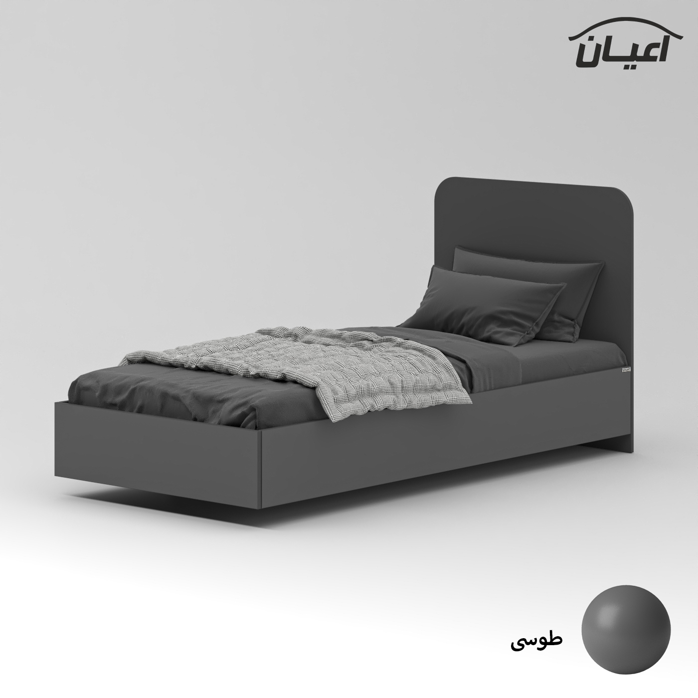 تخت خواب ملامینه یک نفره اعیان مدل FH911 سایز 90x200 سانتی متر