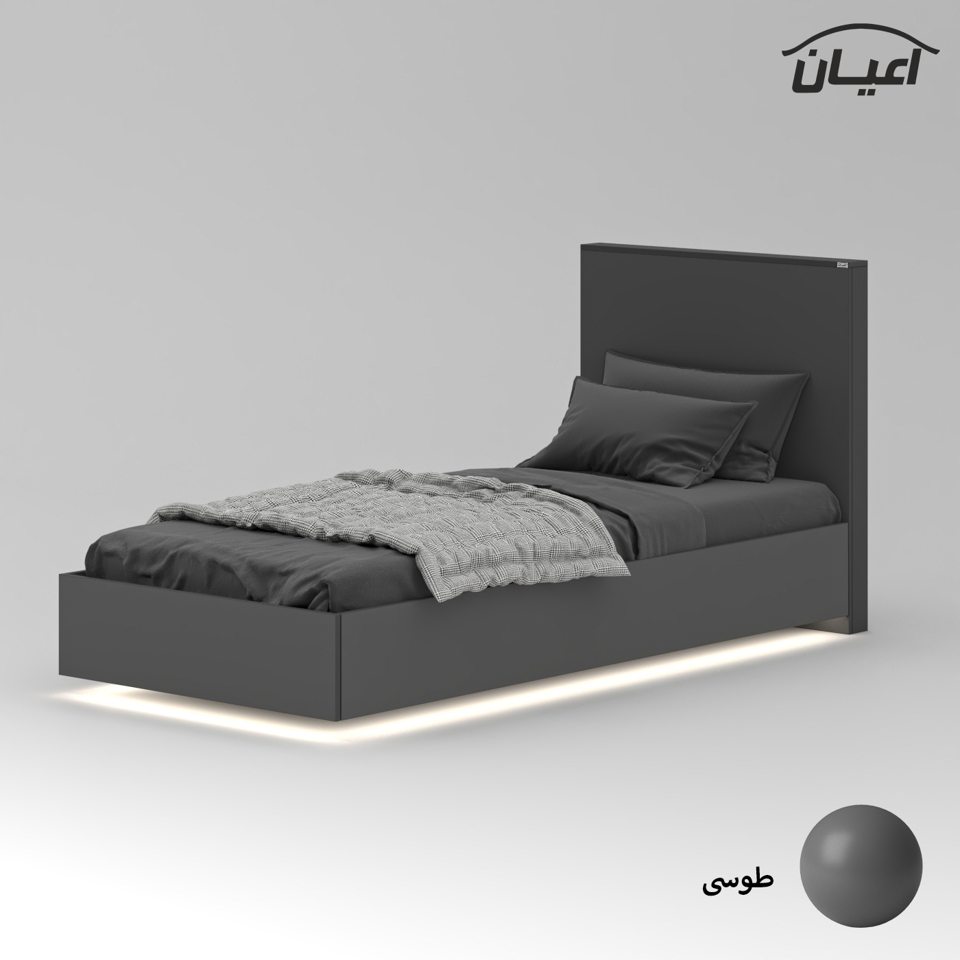 تخت خواب ملامینه نوجوان اعیان مدل FH914 سایز 80x180 سانتی متر