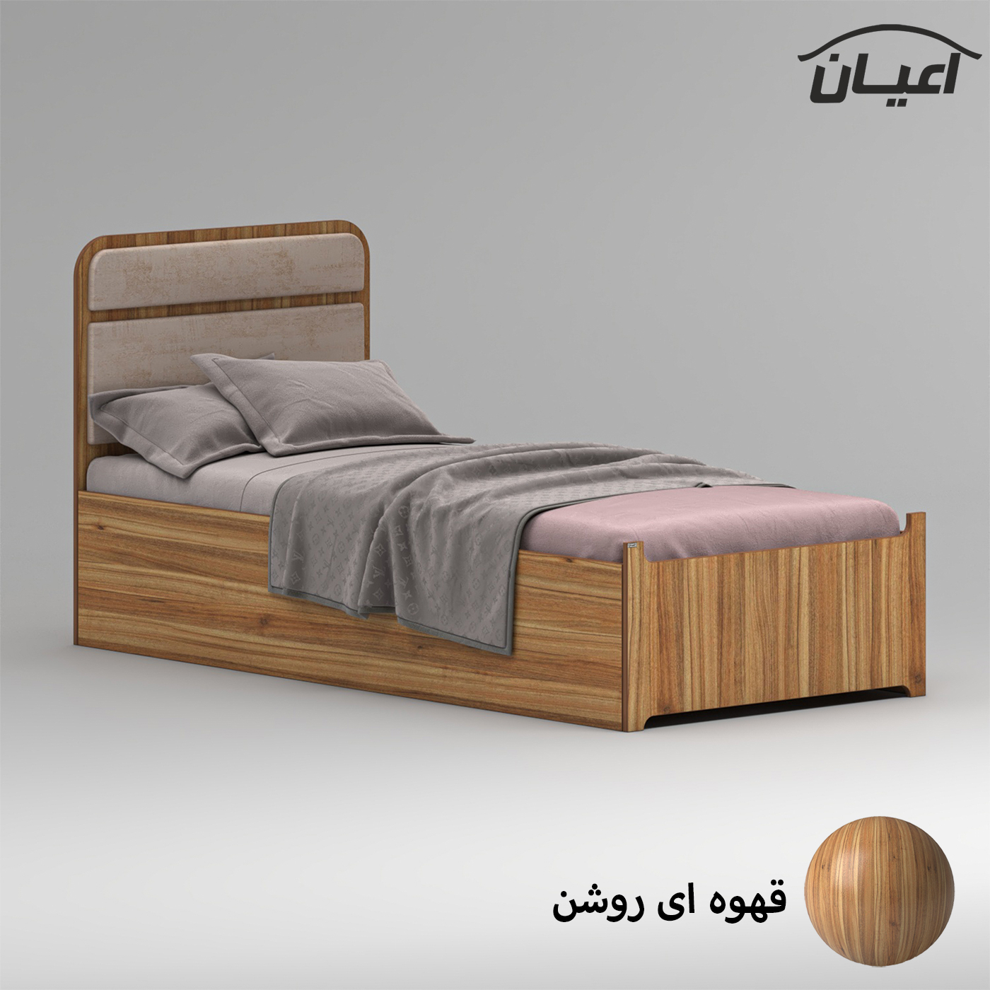 تخت خواب ملامینه نوجوان اعیان مدل FH953 سایز 80x180 سانتی متر