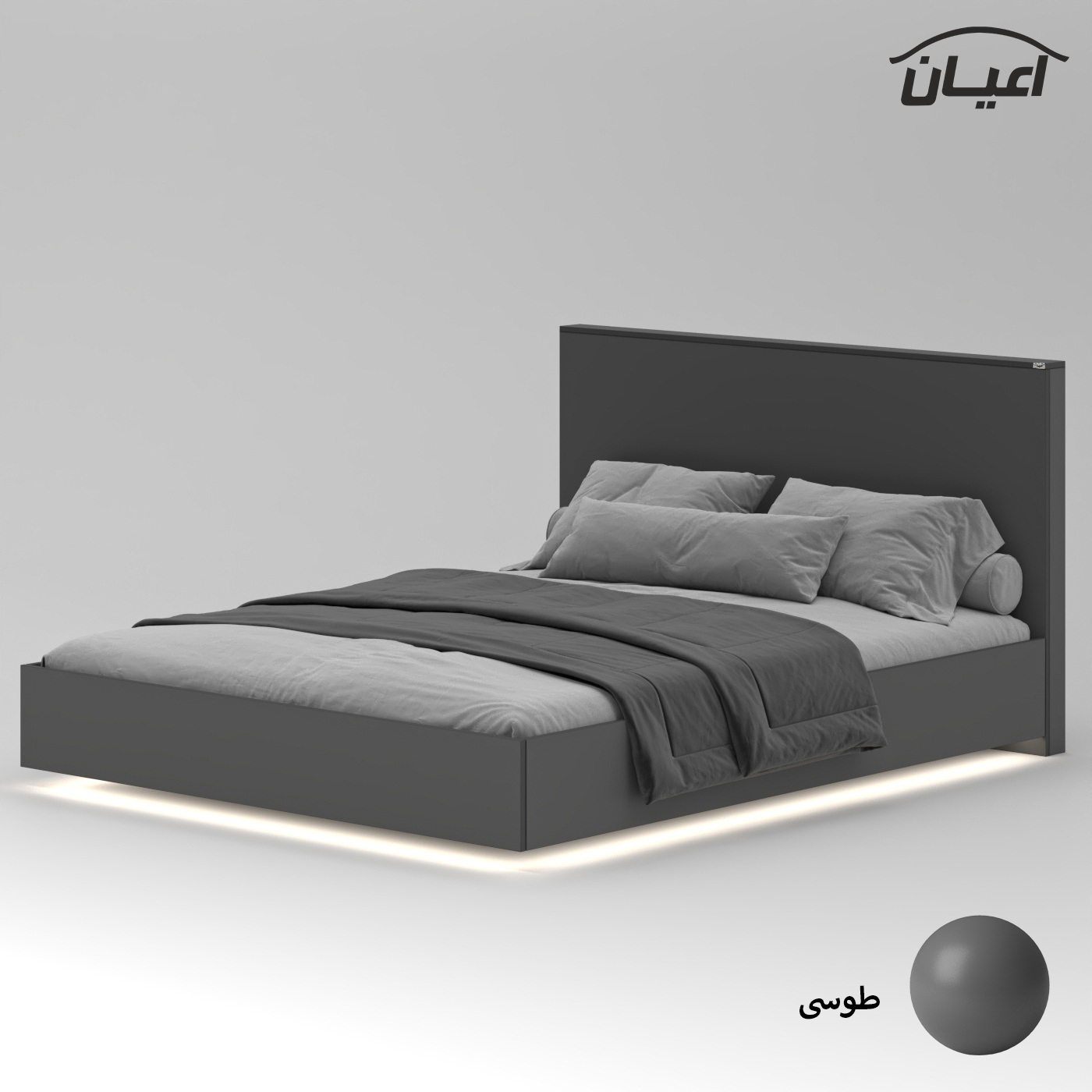 تخت خواب ملامینه دو نفره اعیان مدل FH917 سایز 160x200 سانتی متر