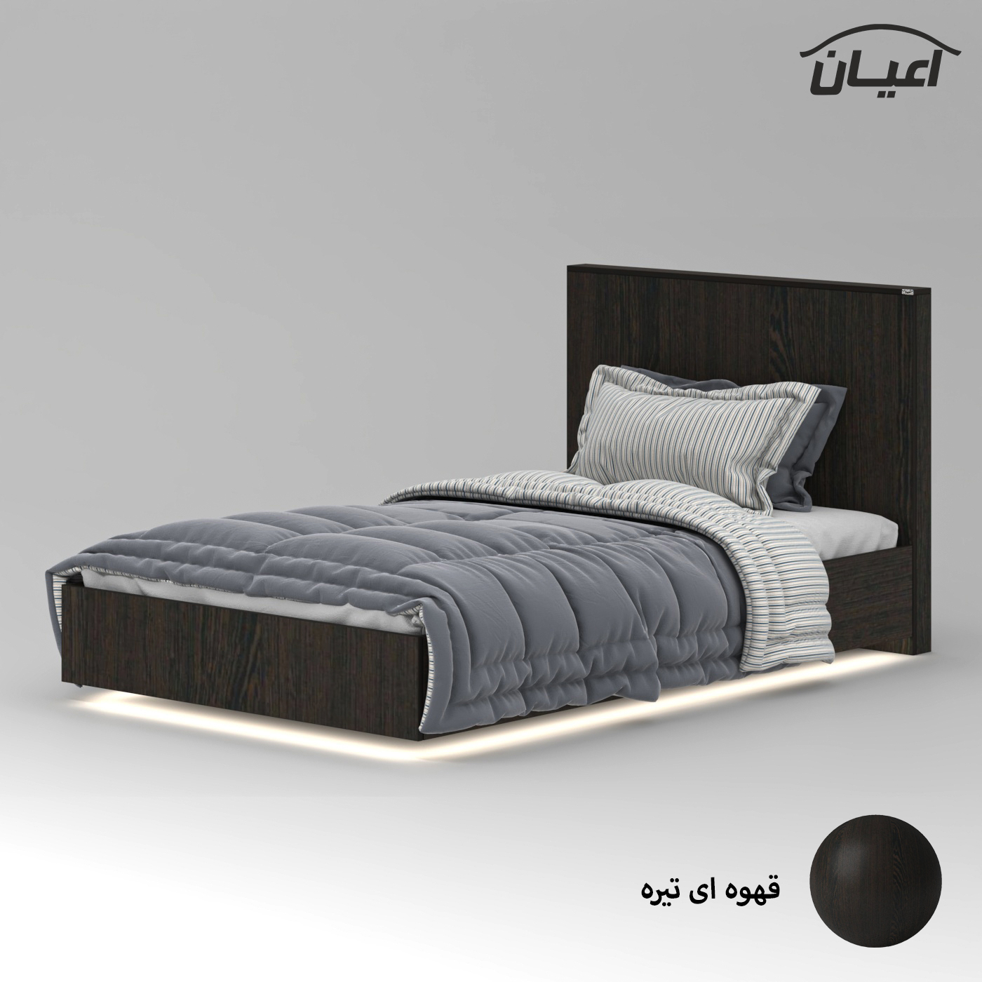 تخت خواب ملامینه یک نفره اعیان مدل FH916 سایز 120x200 سانتی متر