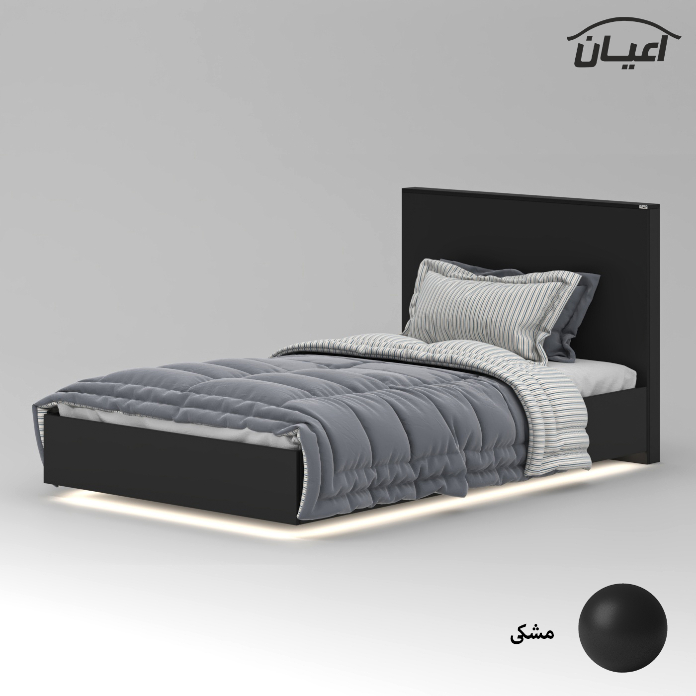 تخت خواب ملامینه یک نفره اعیان مدل FH916 سایز 120x200 سانتی متر