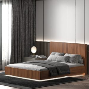 تخت خواب ملامینه دو نفره اعیان مدل FH917 سایز 160x200 سانتی متر