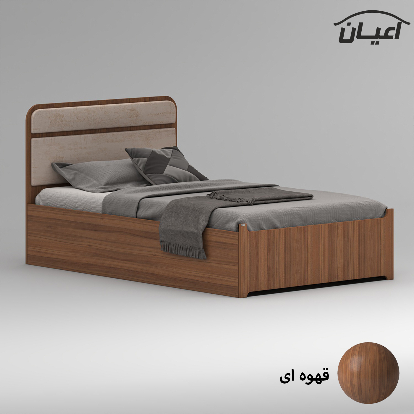 تخت خواب ملامینه یک نفره اعیان مدل FH951 سایز 120x200 سانتی متر