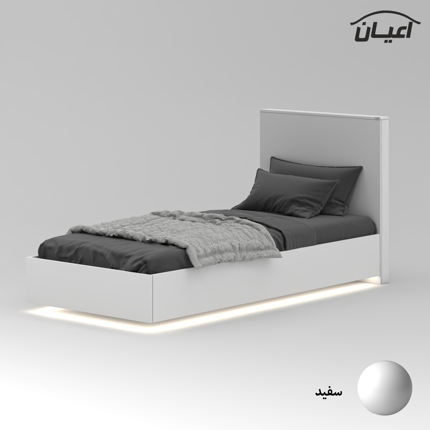 تخت خواب ملامینه نوجوان اعیان مدل FH914 سایز 80x180 سانتی متر