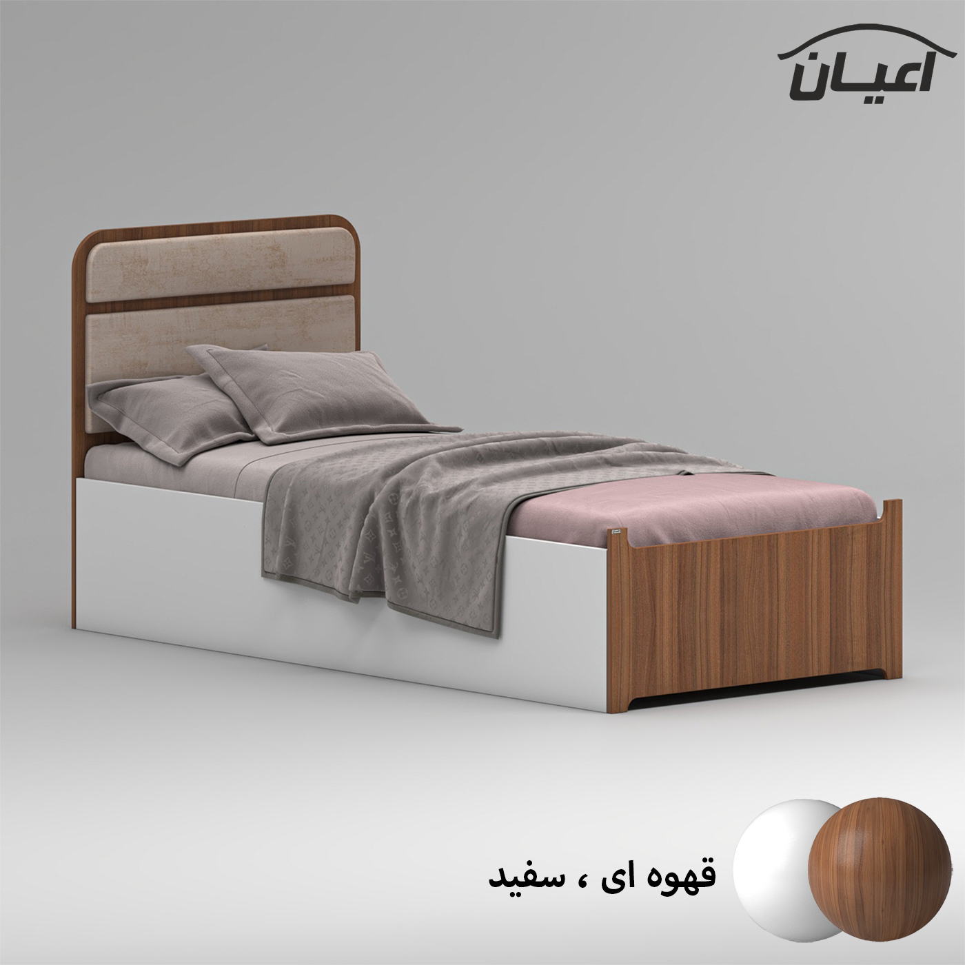 تخت خواب ملامینه نوجوان اعیان مدل FH953 سایز 80x180 سانتی متر