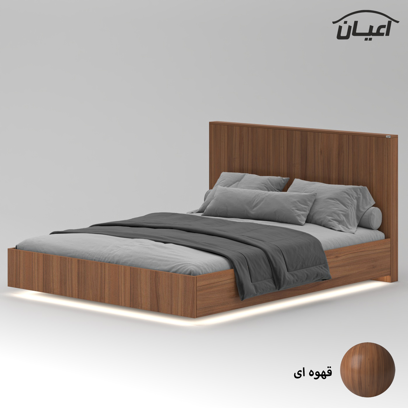 تخت خواب ملامینه دو نفره اعیان مدل FH917 سایز 160x200 سانتی متر