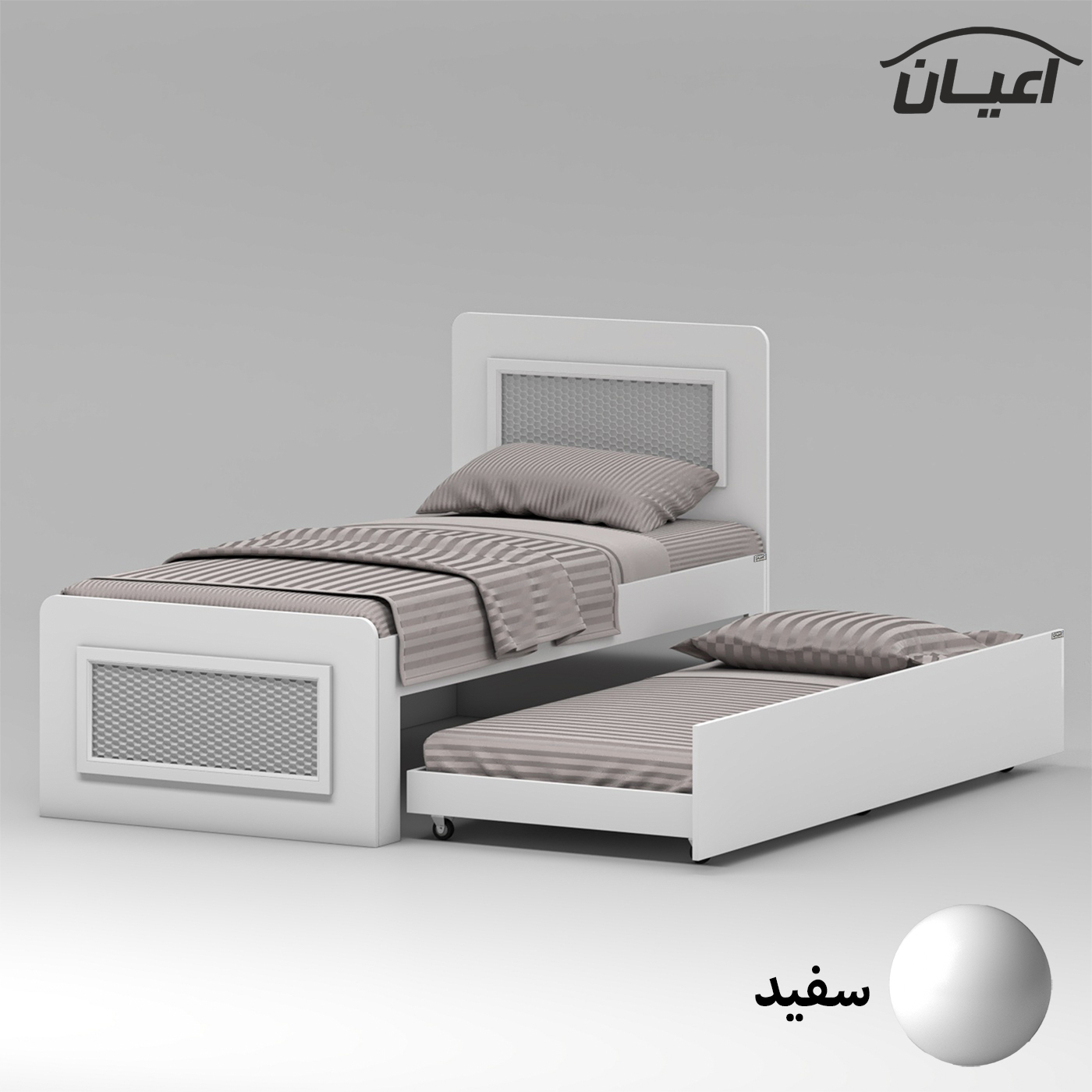 تخت خواب ملامینه یک نفره اعیان مدل FH895 سایز 90x200 سانتی متر