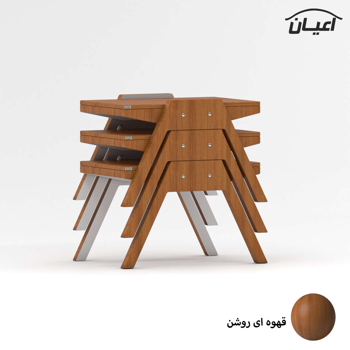 میز عسلی مستطیلی اعیان مدل FH889 مجموعه سه عددی