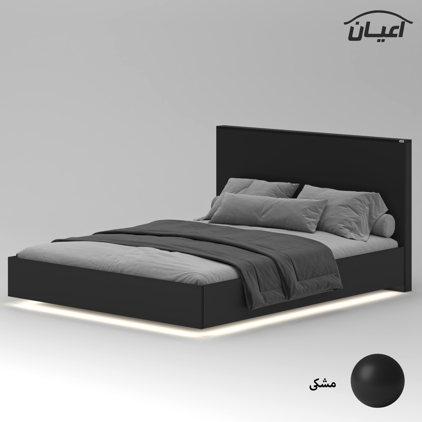 تخت خواب ملامینه دو نفره اعیان مدل FH917 سایز 160x200 سانتی متر