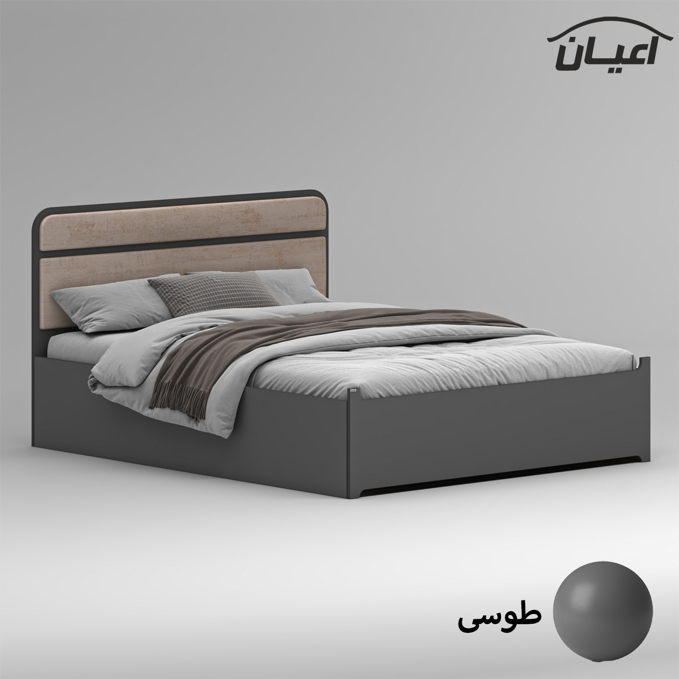 تخت خواب ملامینه دو نفره اعیان مدل FH950 سایز 160x200 سانتی متر