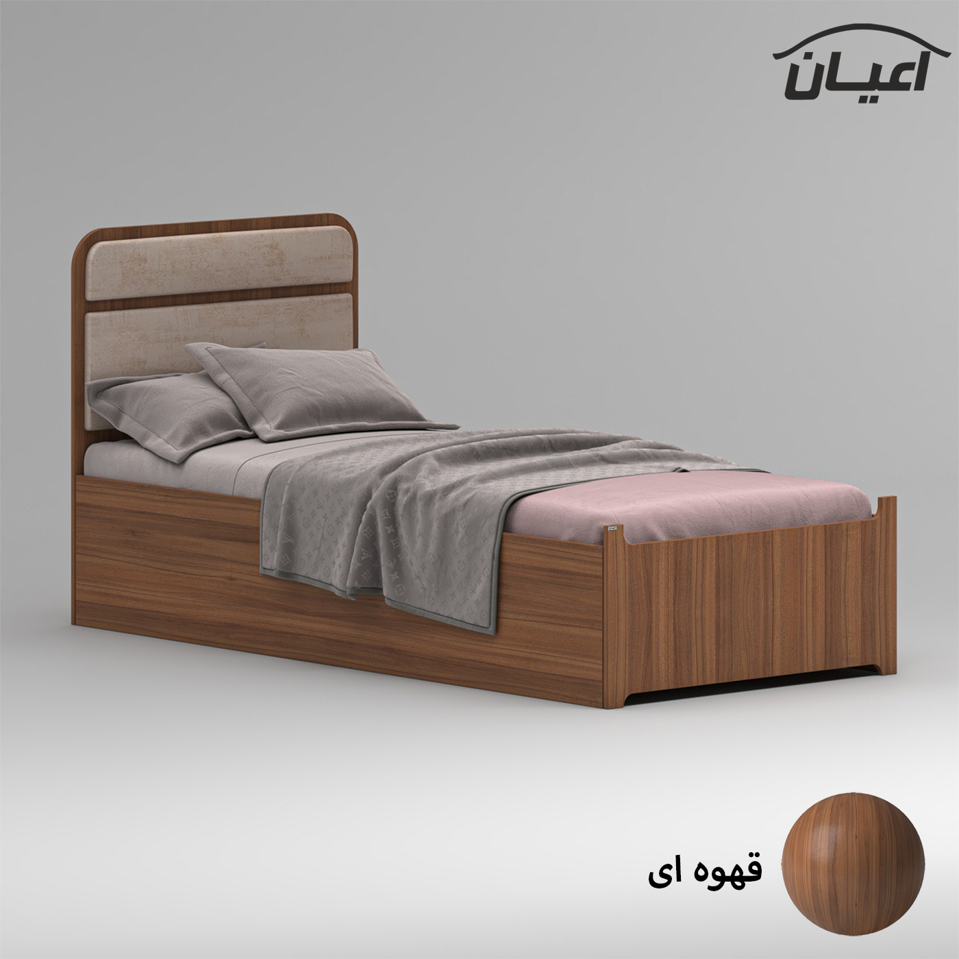 تخت خواب ملامینه نوجوان اعیان مدل FH953 سایز 80x180 سانتی متر