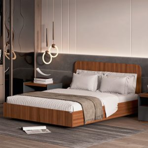 تخت خواب ملامینه دو نفره اعیان مدل FH913 سایز 160x200 سانتی متر
