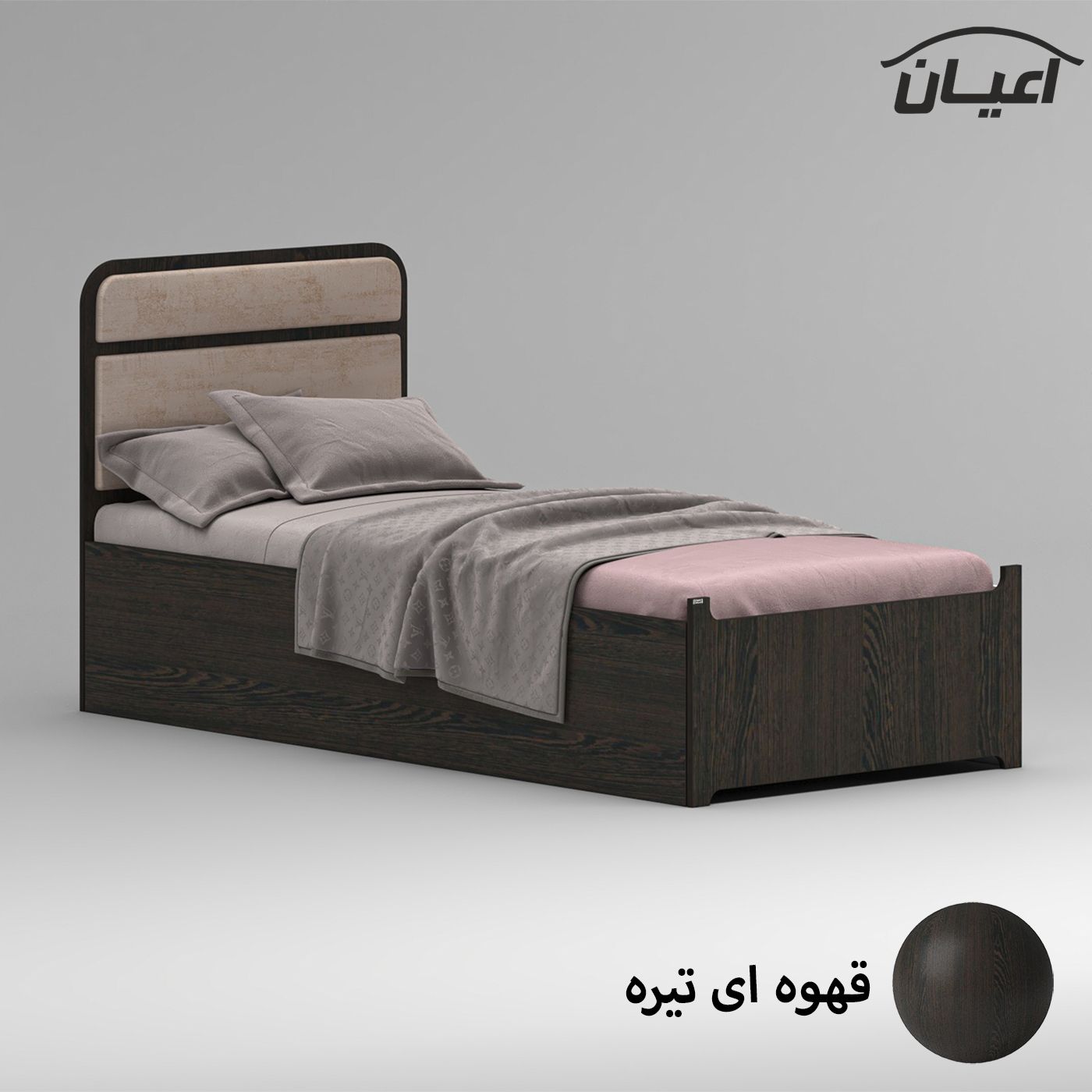 تخت خواب ملامینه یک نفره اعیان مدل FH952 سایز 90x200 سانتی متر