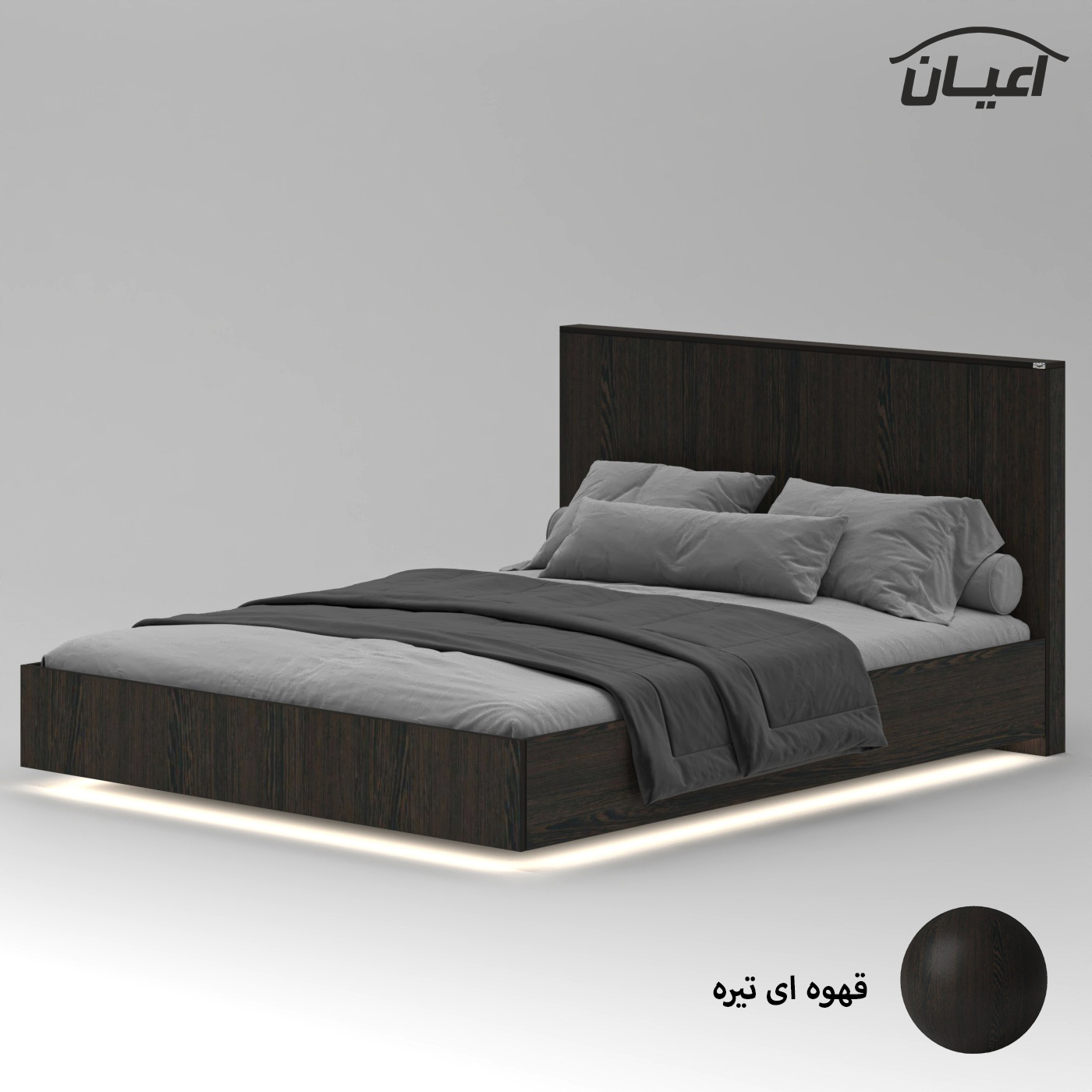 تخت خواب ملامینه دو نفره اعیان مدل FH917 سایز 160x200 سانتی متر