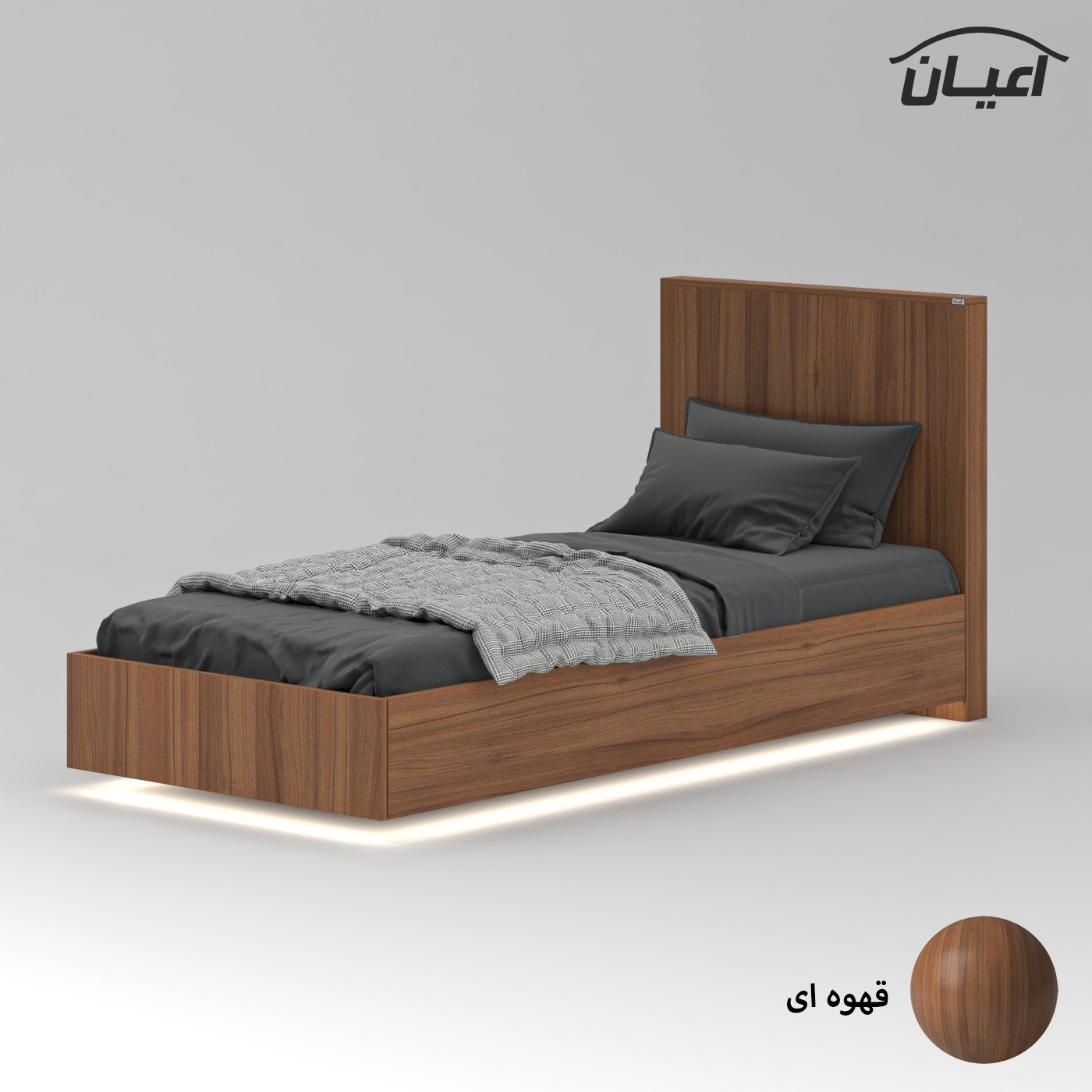 تخت خواب ملامینه نوجوان اعیان مدل FH914 سایز 80x180 سانتی متر