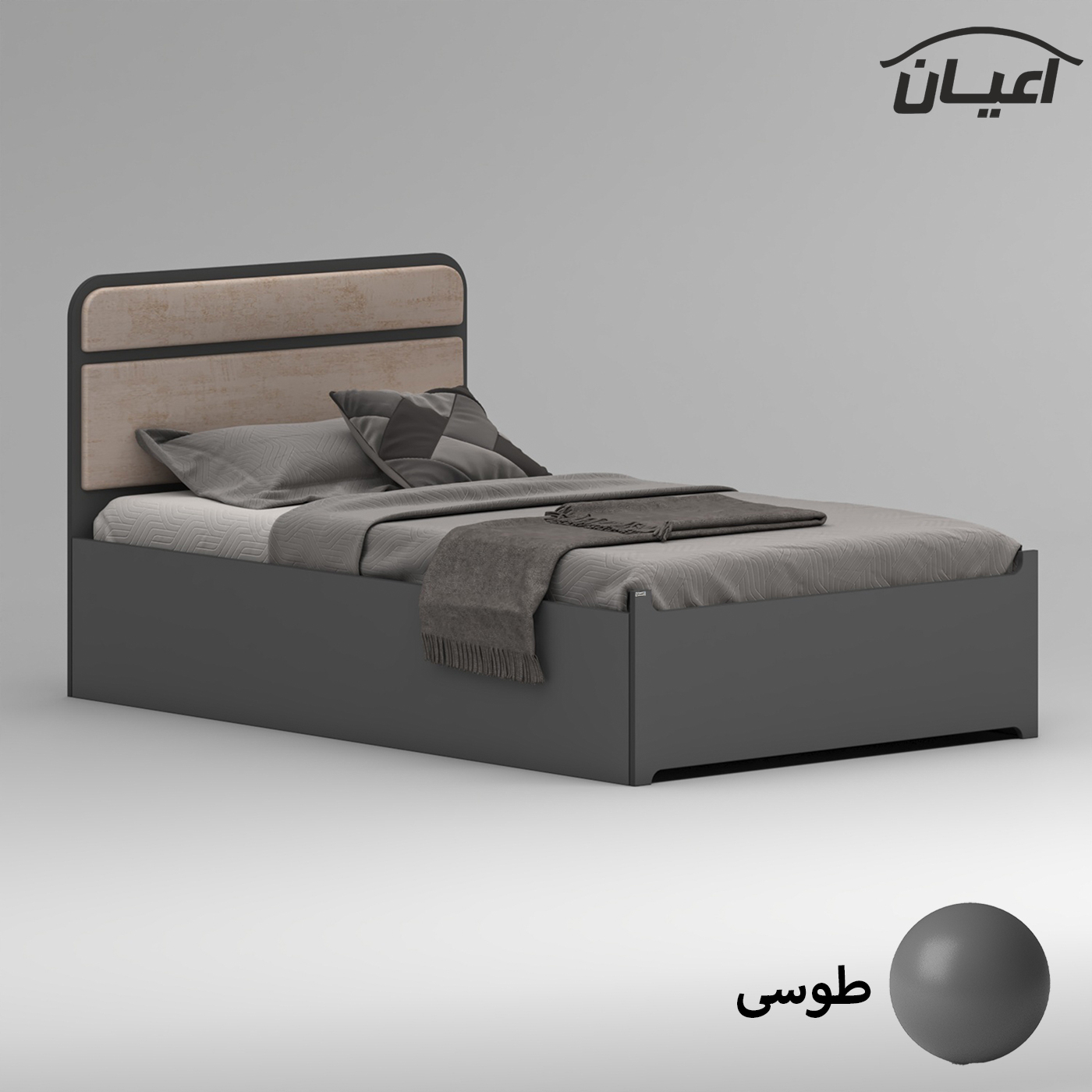 تخت خواب ملامینه یک نفره اعیان مدل FH951 سایز 120x200 سانتی متر