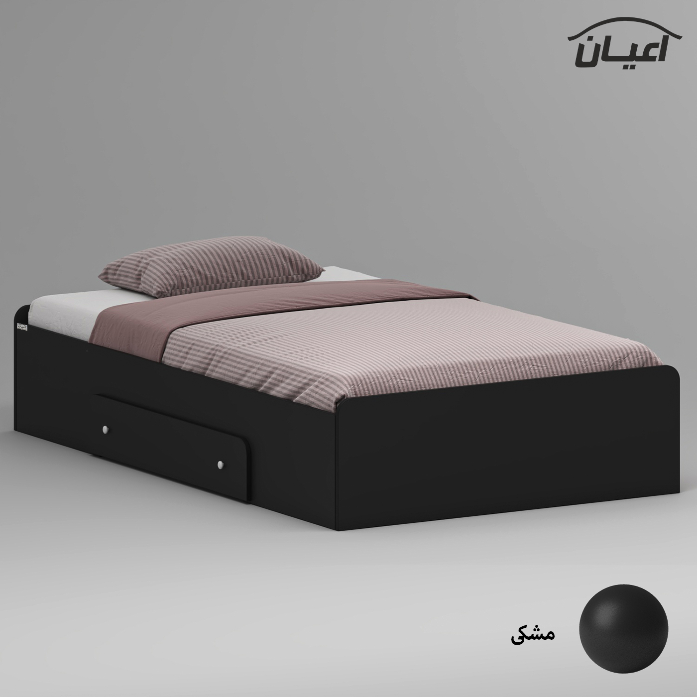 تخت خواب ملامینه یک نفره اعیان مدل FH968 سایز 120x200 سانتی متر