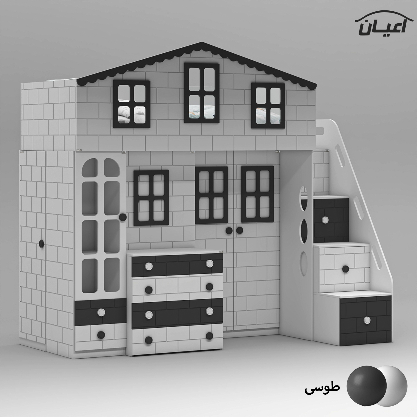 تخت خواب ام دی اف یک نفره اعیان مدل FH926 سایز 90x200 سانتی متر