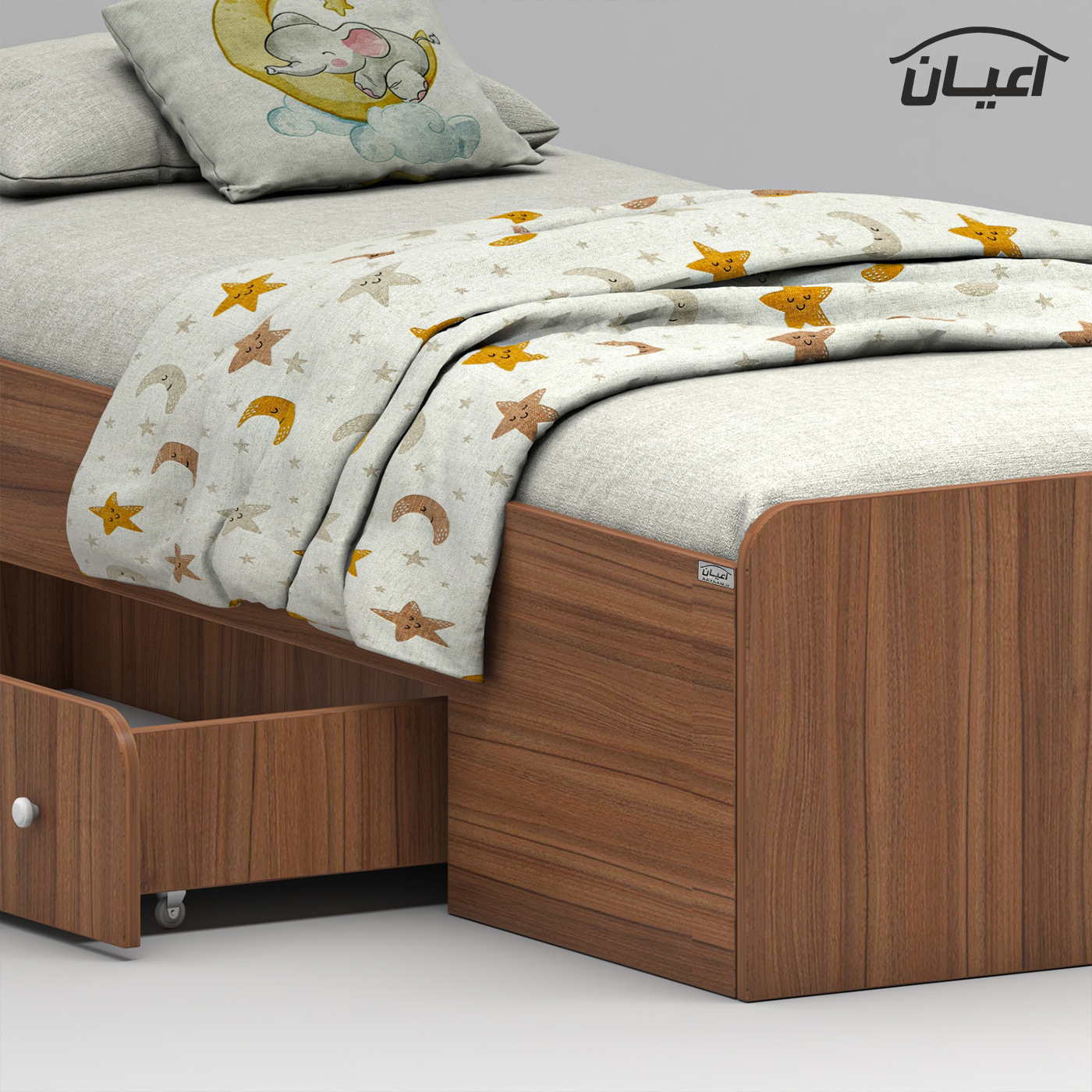 تخت خواب ملامینه یک نفره اعیان مدل FH966 سایز 80x180 سانتی متر