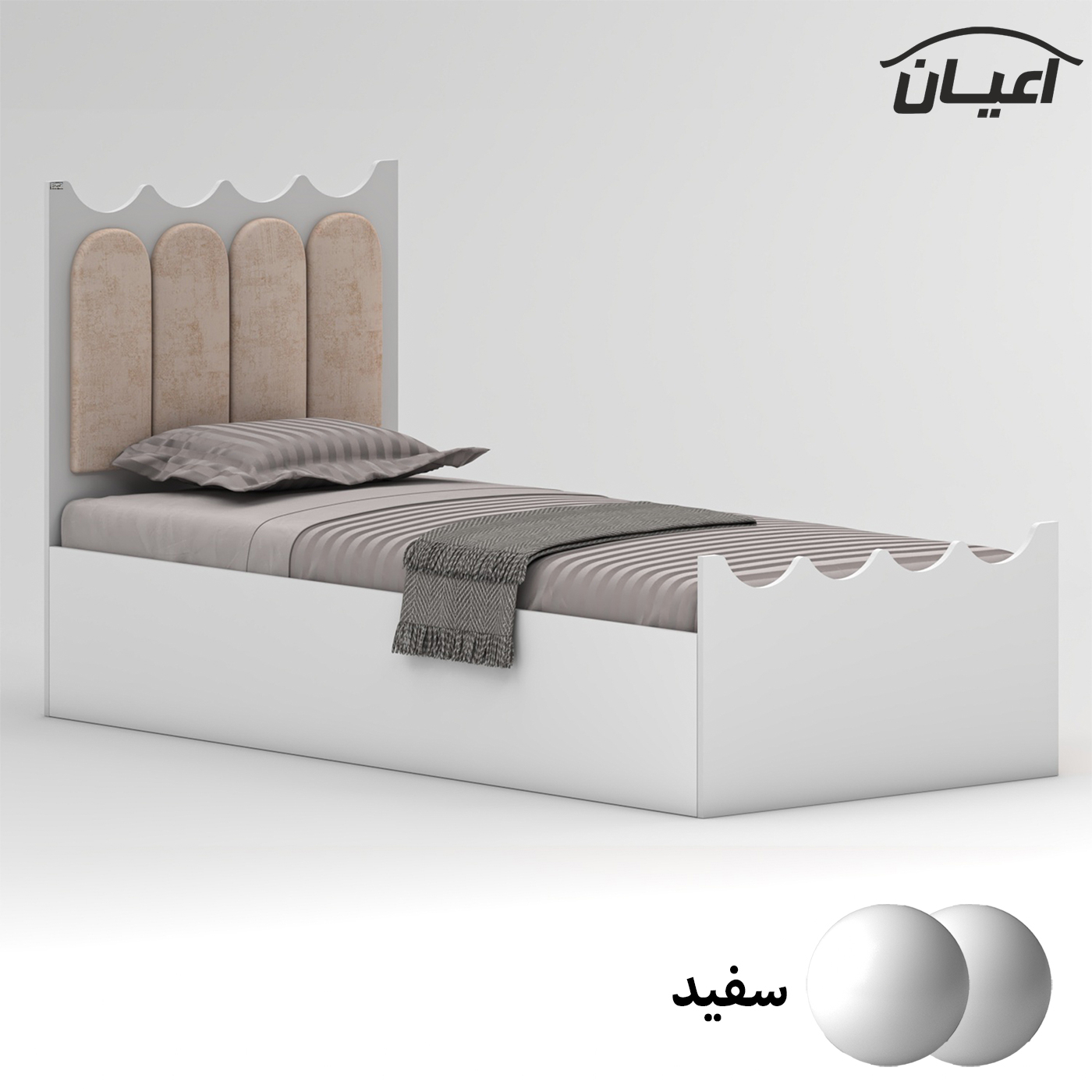 تخت خواب ام دی اف اعیان مدل FH957 سایز 80x180 سانتی متر